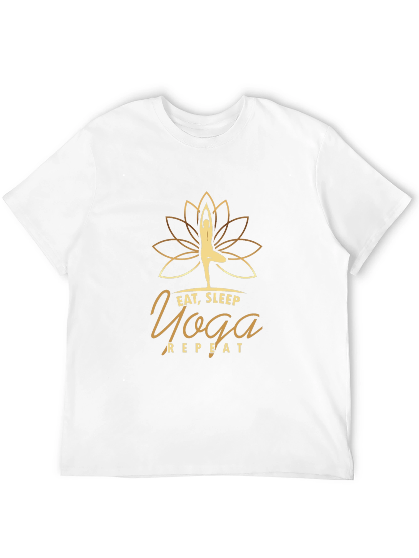 Eat Sleep Yoga Repeat Graphic T-Shirt - Black