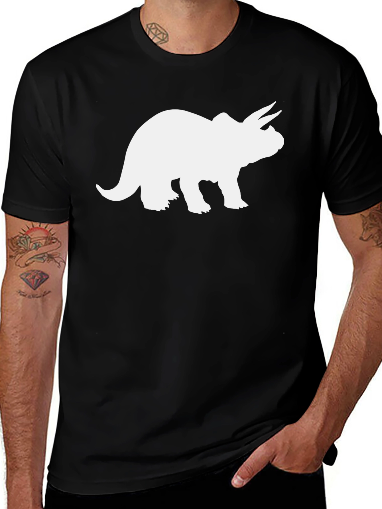 Triceratops Silhouette Graphic T-Shirt