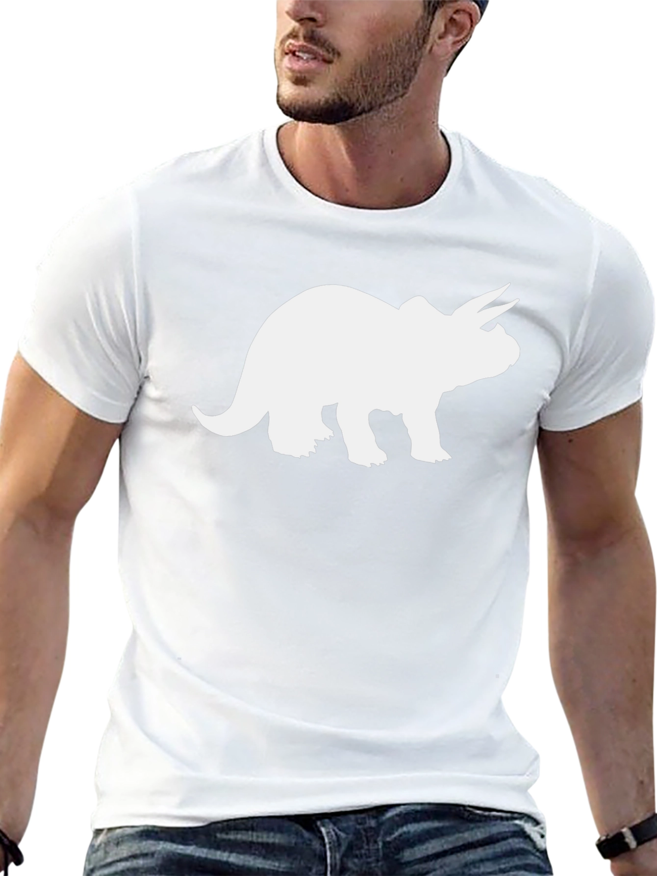 Triceratops Silhouette Graphic T-Shirt