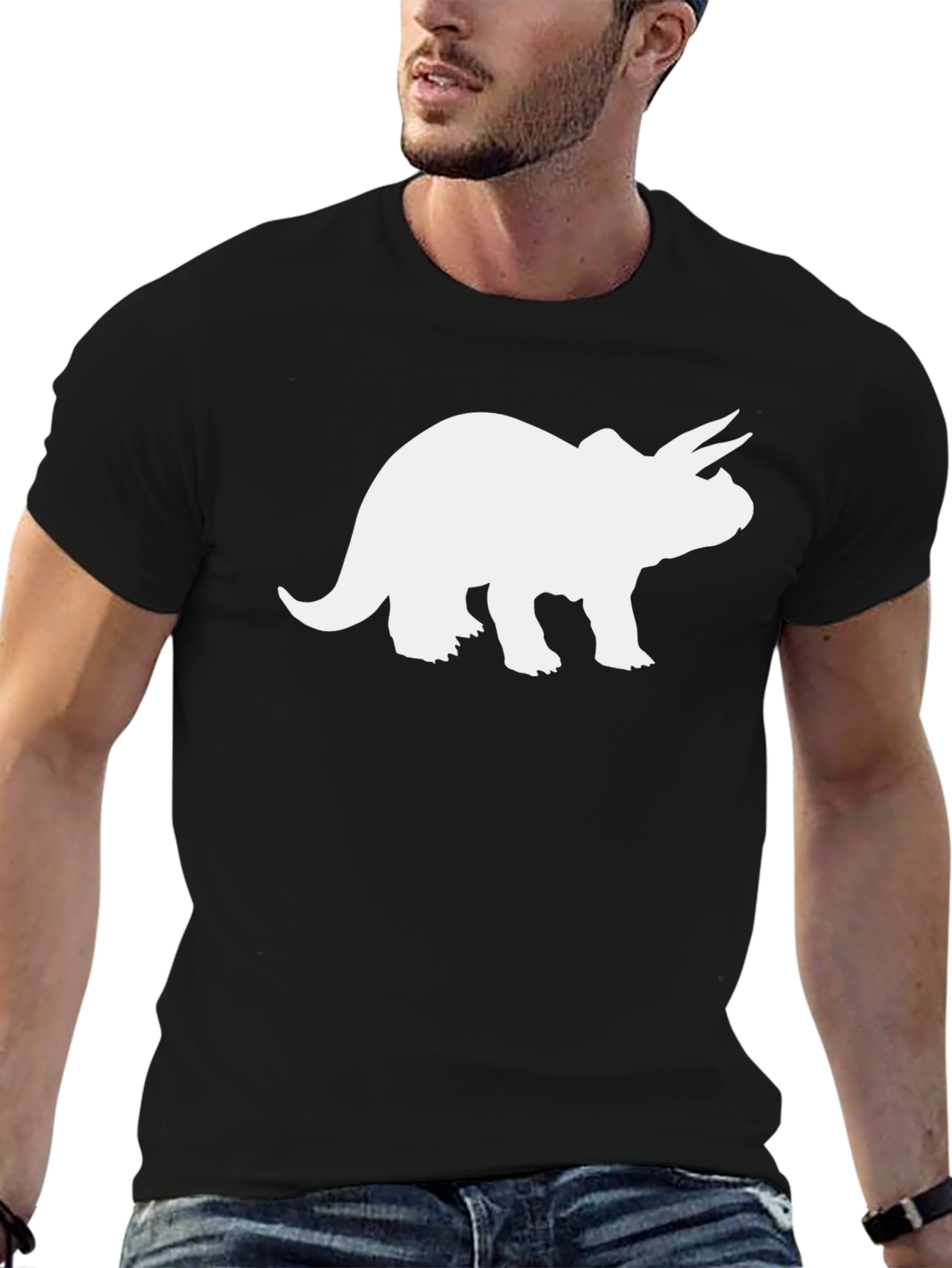 Triceratops Silhouette Graphic T-Shirt