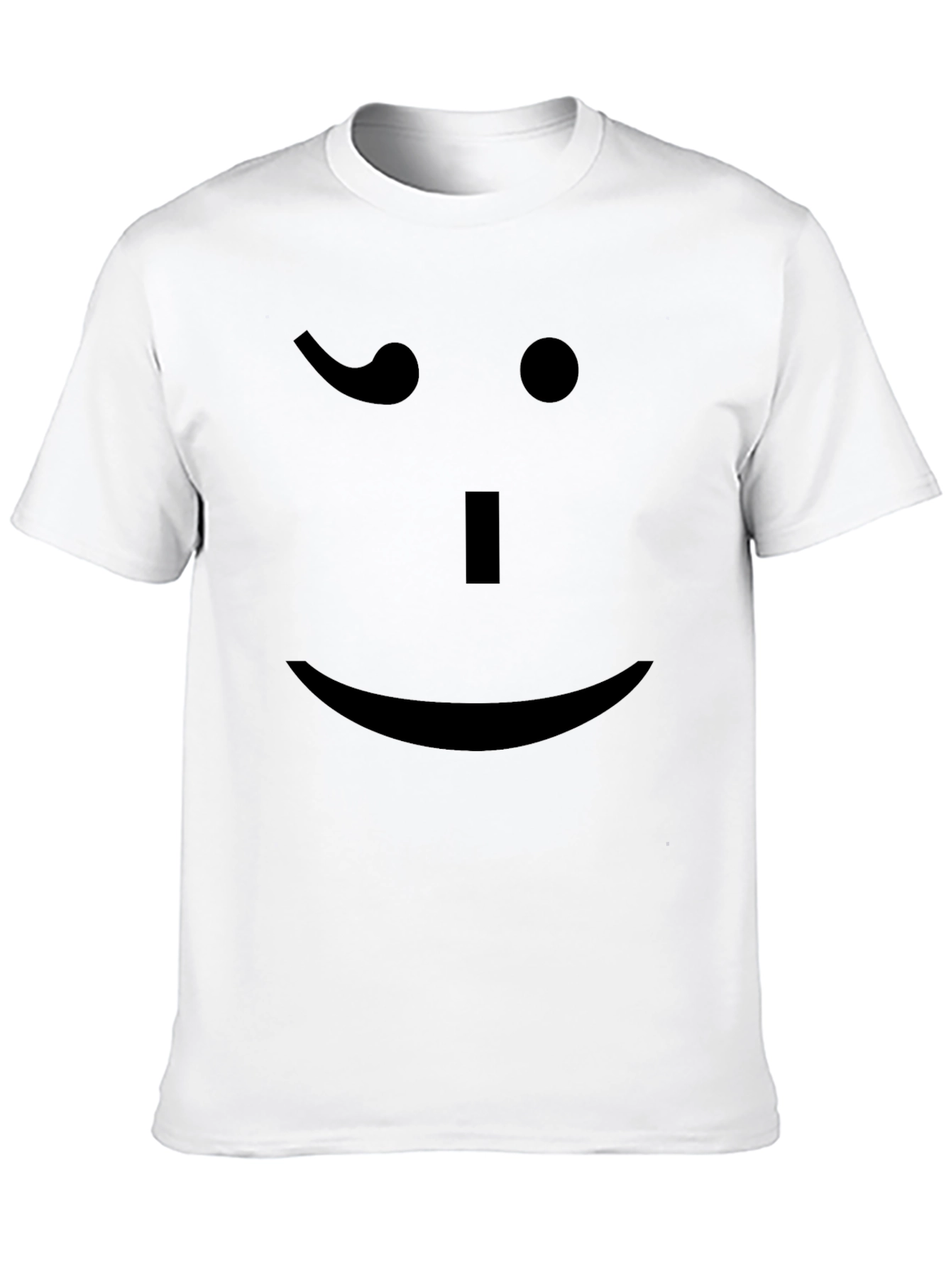 Winking Face Black T-Shirt - Mens Fun Tee