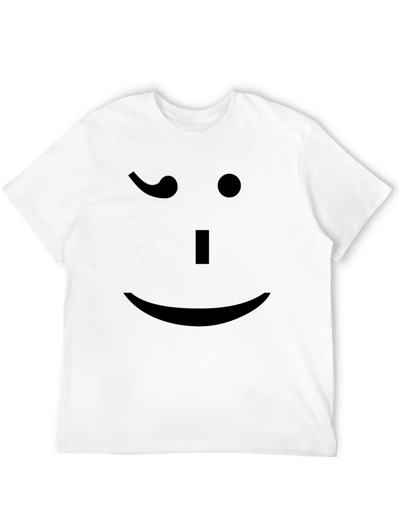 Winking Face Black T-Shirt - Mens Fun Tee