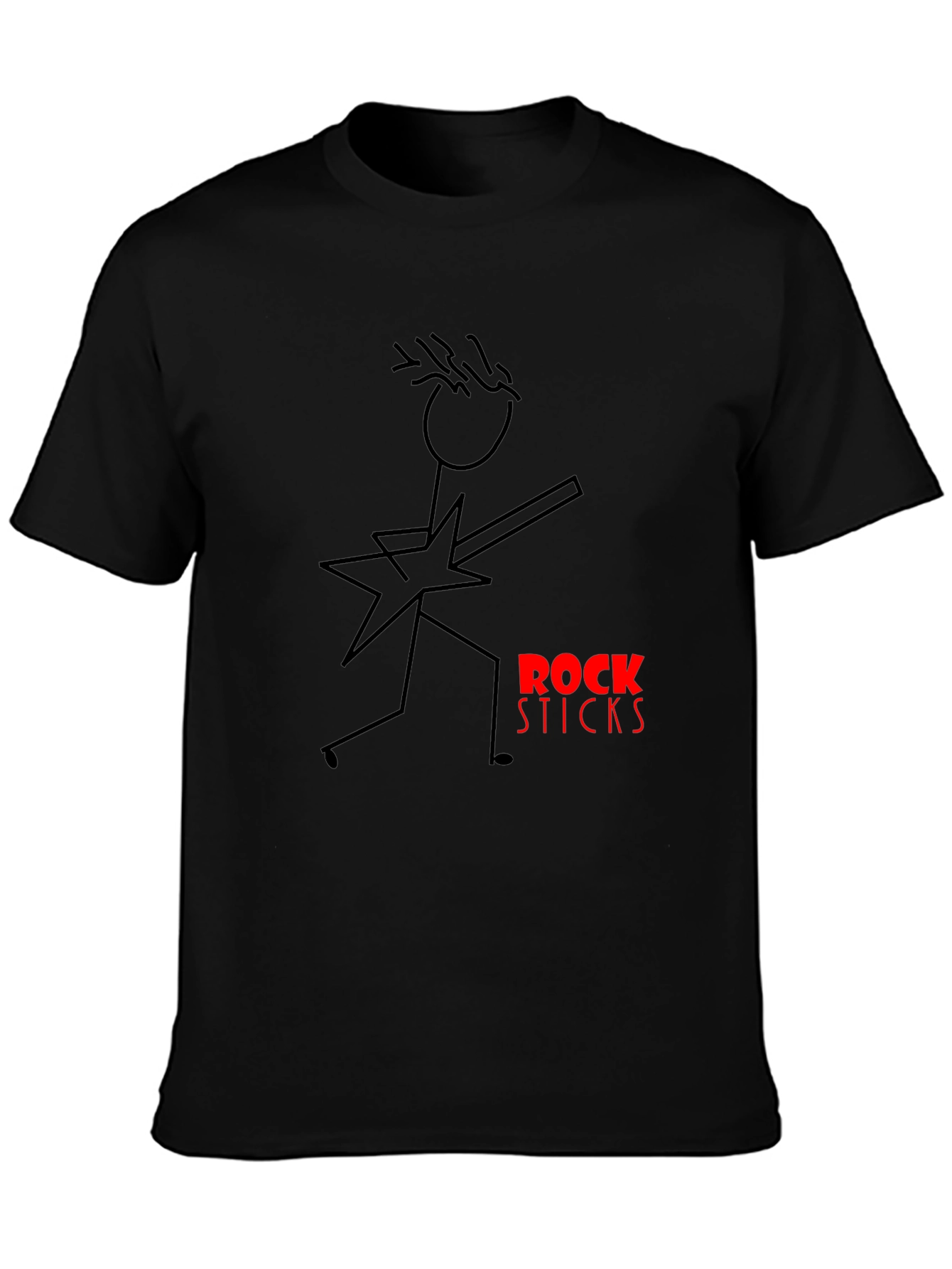 Rock Sticks Graphic Black T-Shirt