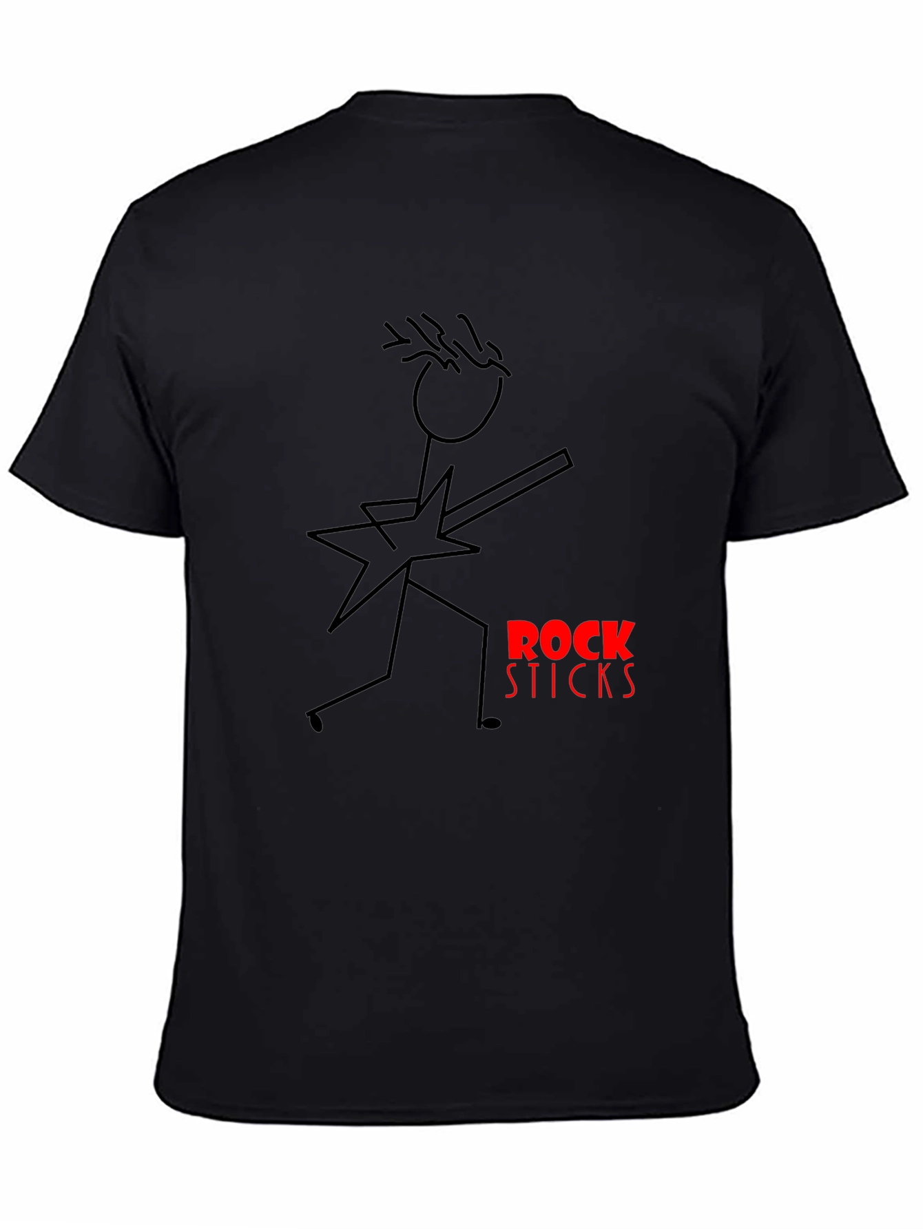 Rock Sticks Graphic Black T-Shirt