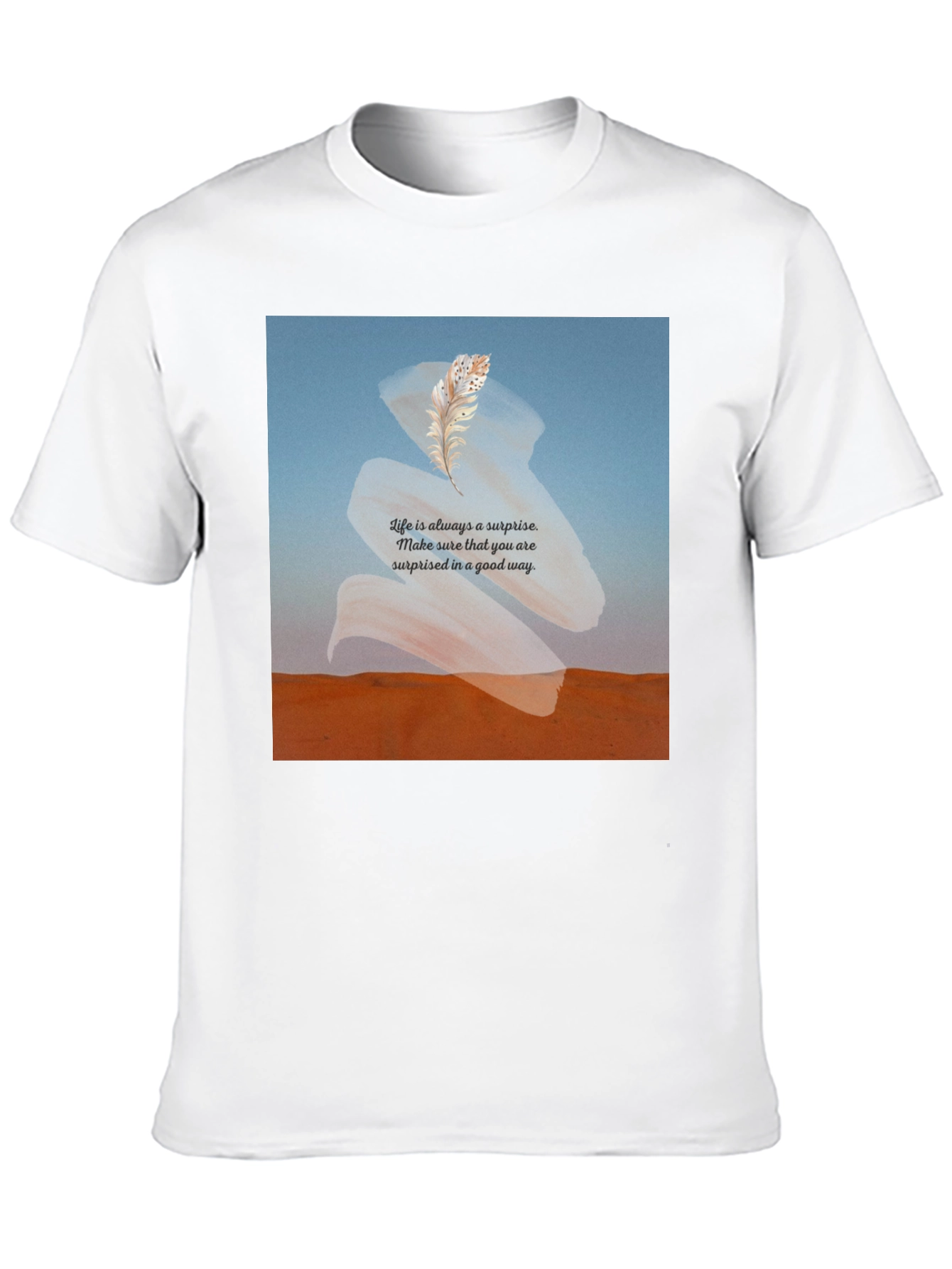 Surprise Feather T-Shirt -  Comfortable Black Tee