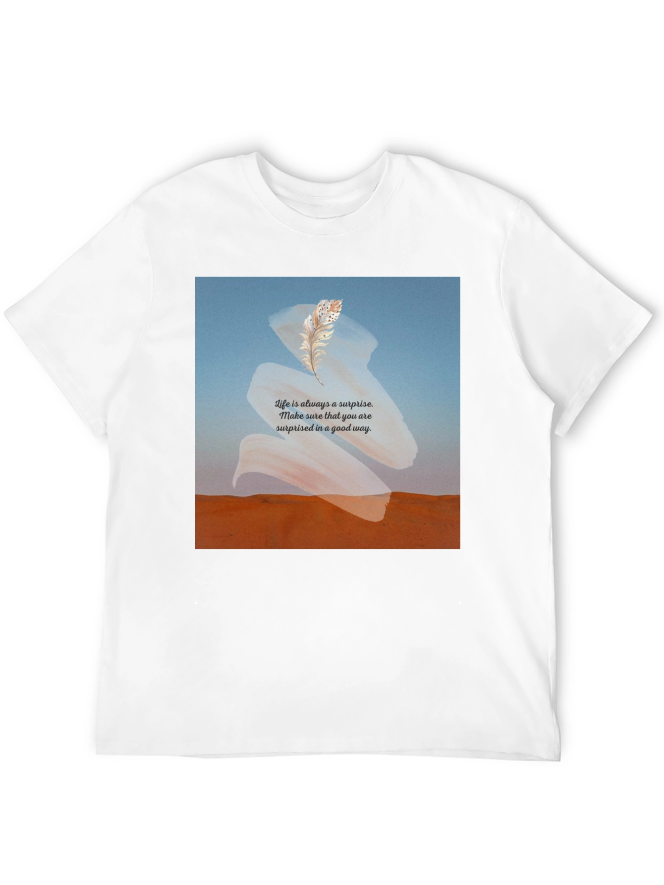 Surprise Feather T-Shirt -  Comfortable Black Tee