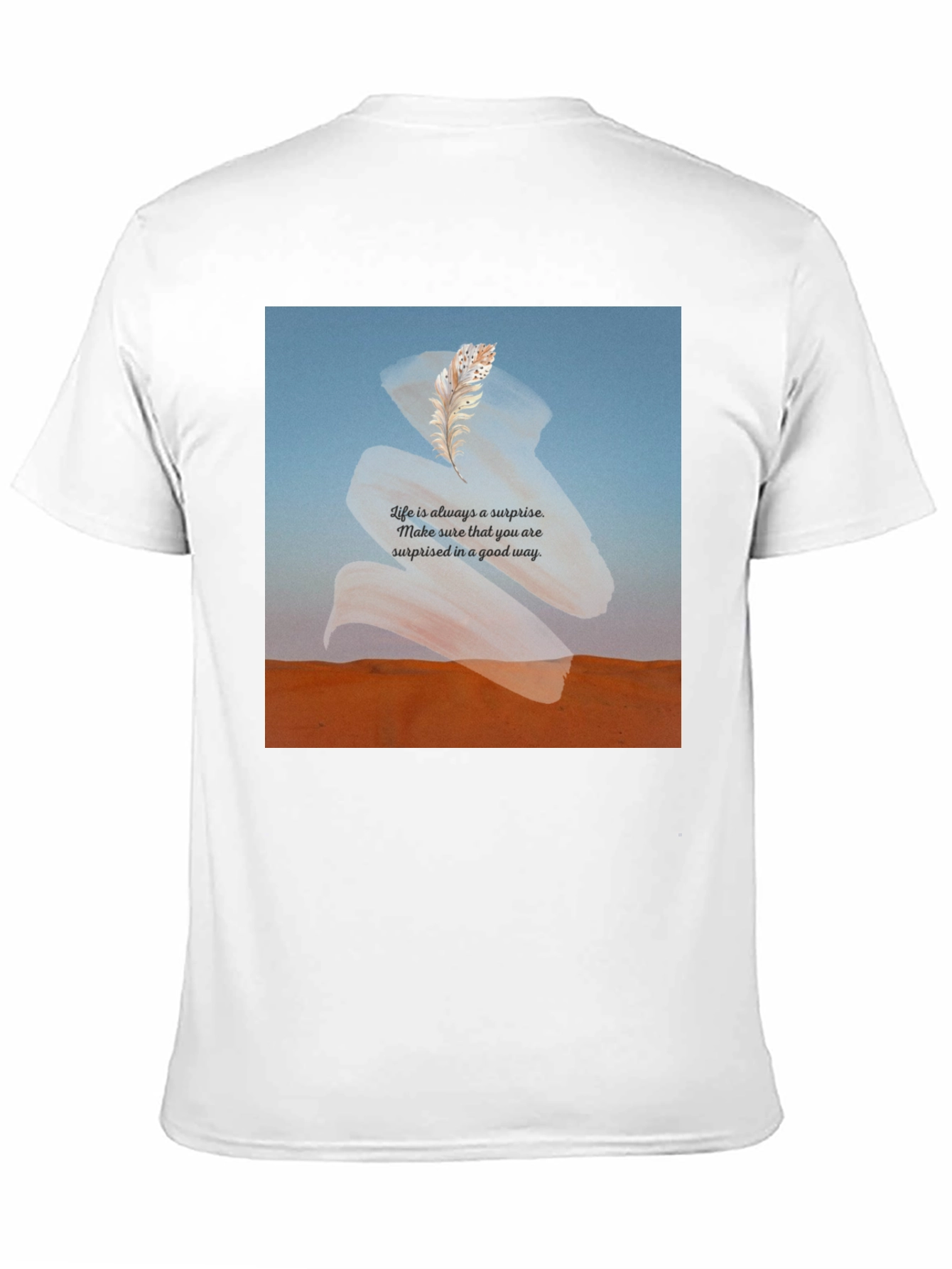 Surprise Feather T-Shirt -  Comfortable Black Tee