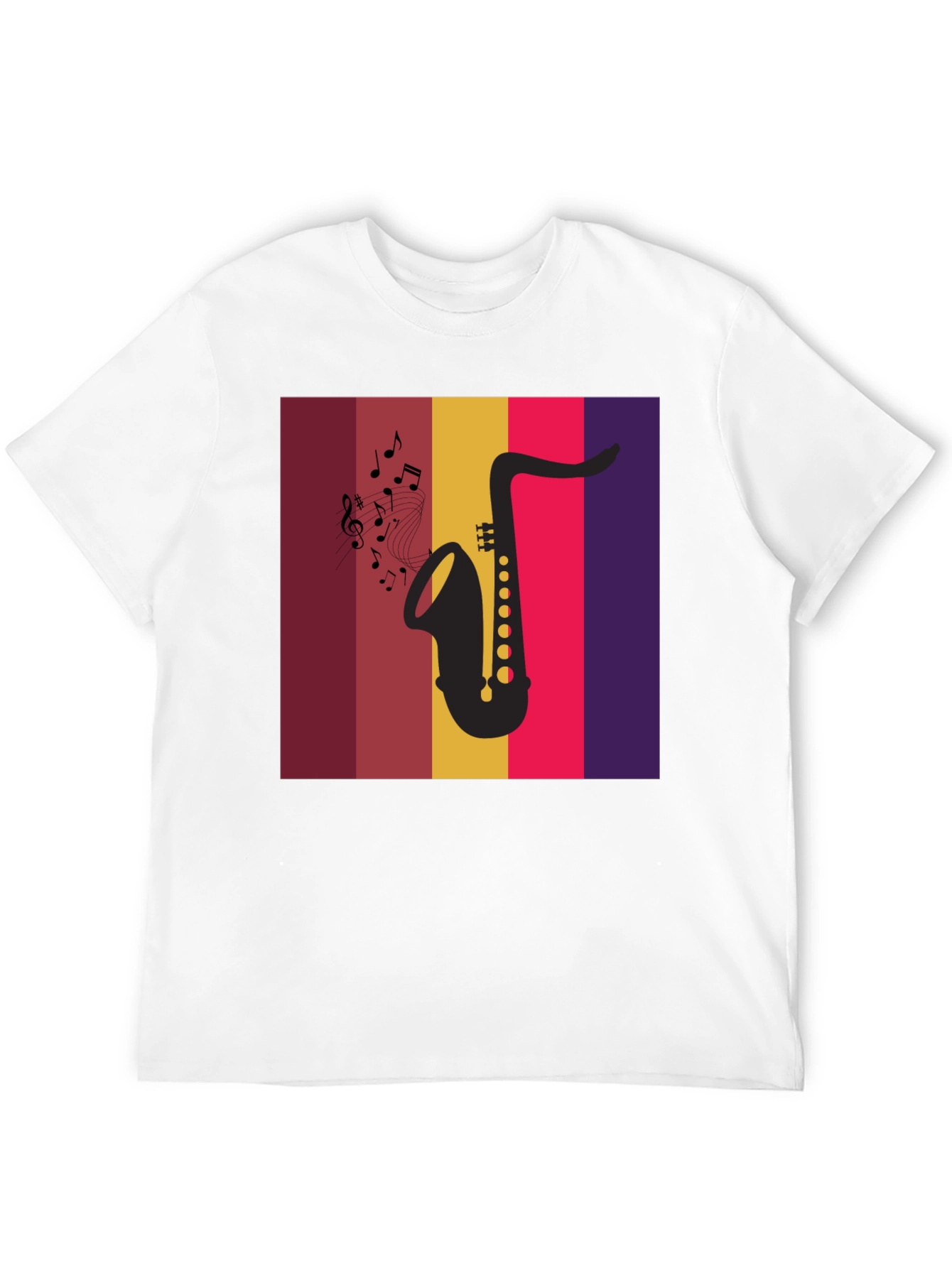Saxophone Music Graphic Tee - Retro Style