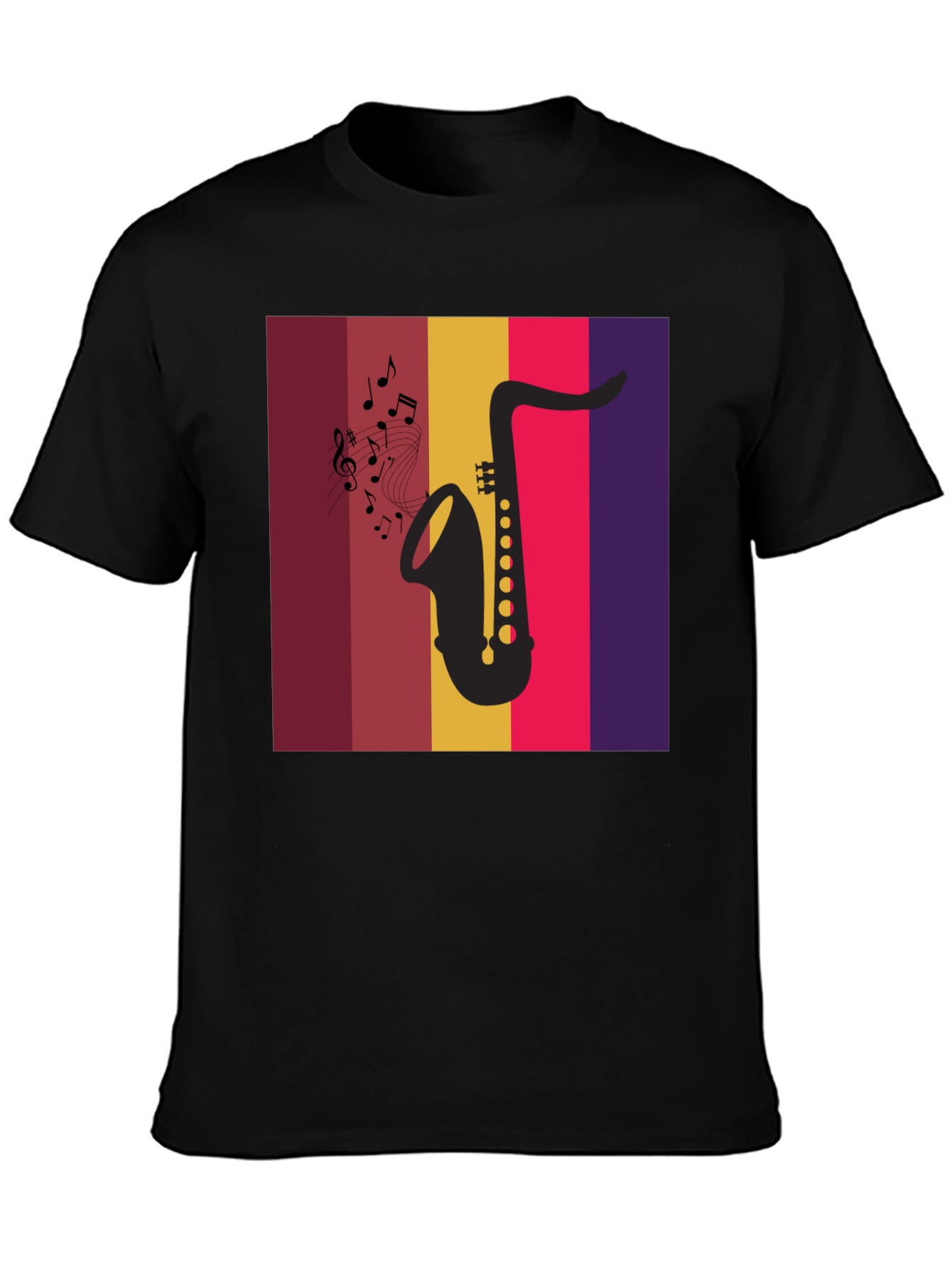 Saxophone Music Graphic Tee - Retro Style