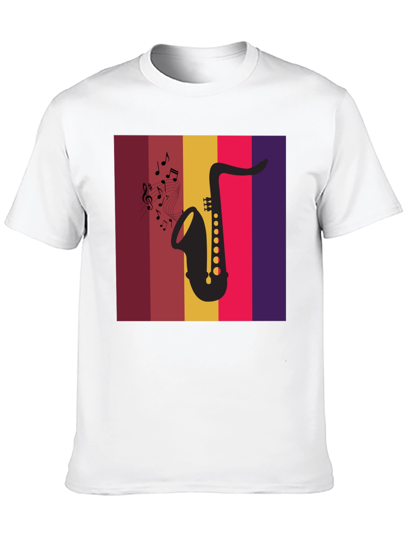 Saxophone Music Graphic Tee - Retro Style