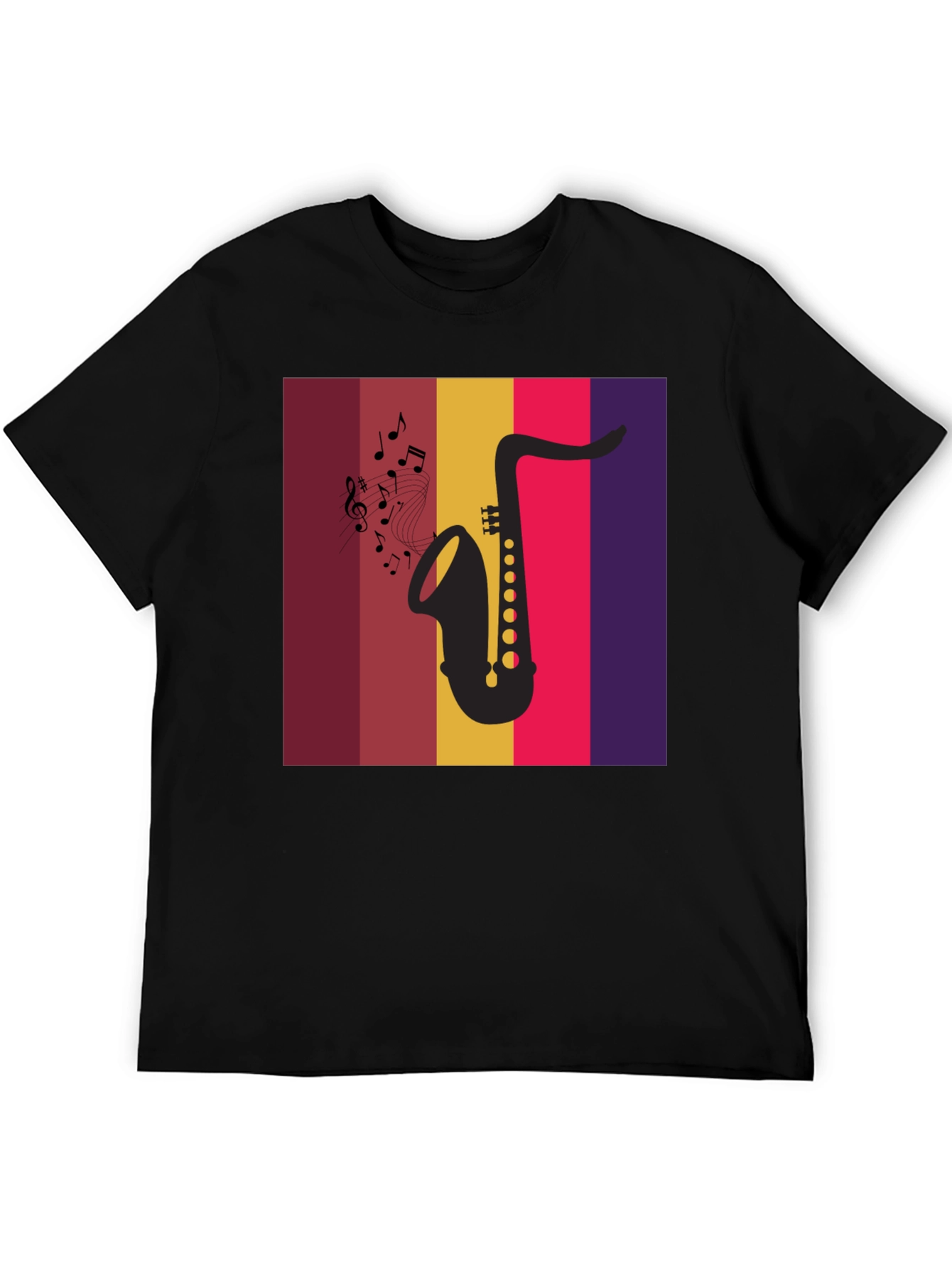 Saxophone Music Graphic Tee - Retro Style