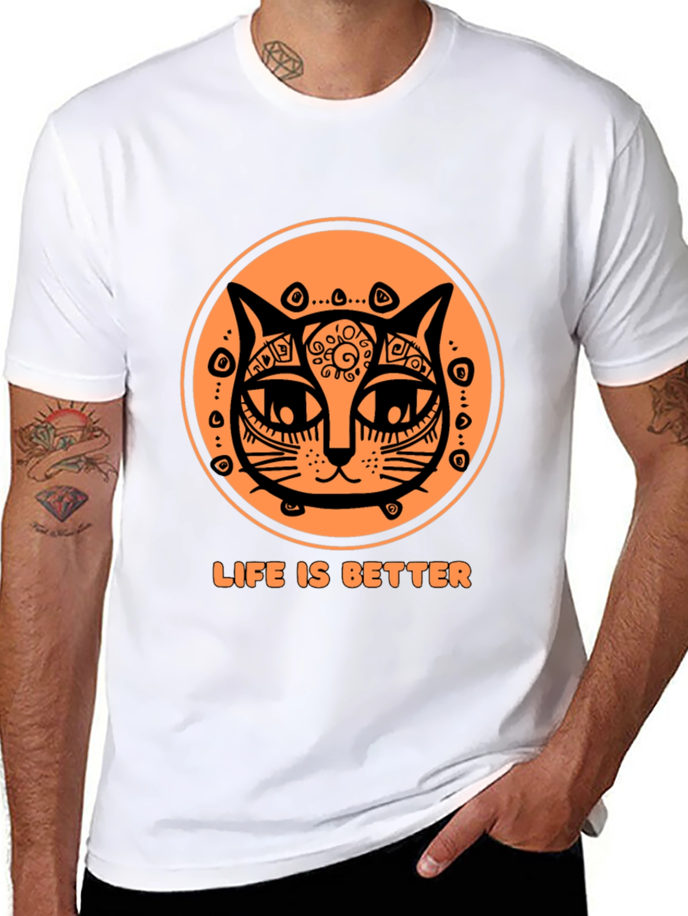 Life is Better Cat T-Shirt - Unique Graphic Tee