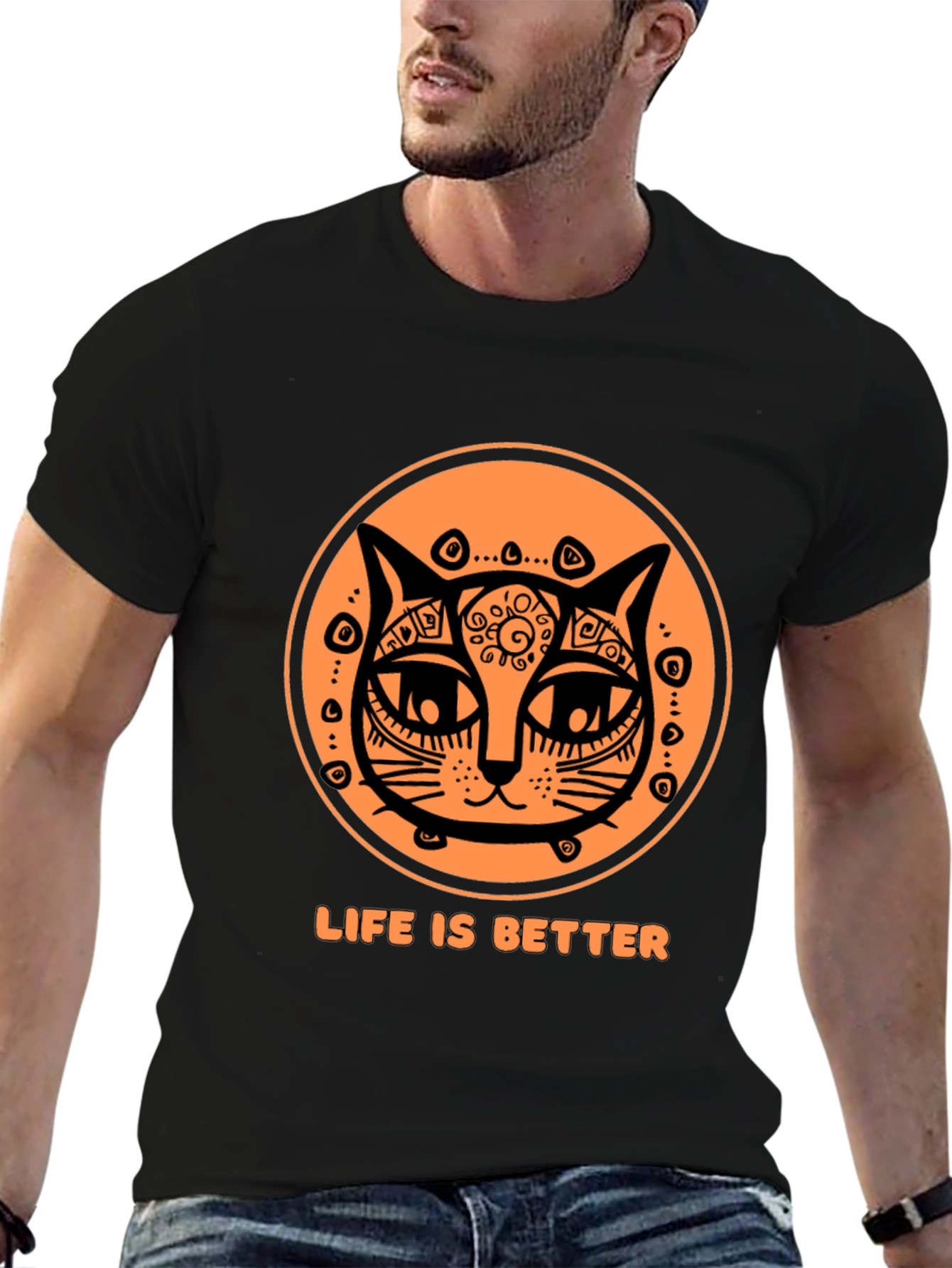 Life is Better Cat T-Shirt - Unique Graphic Tee