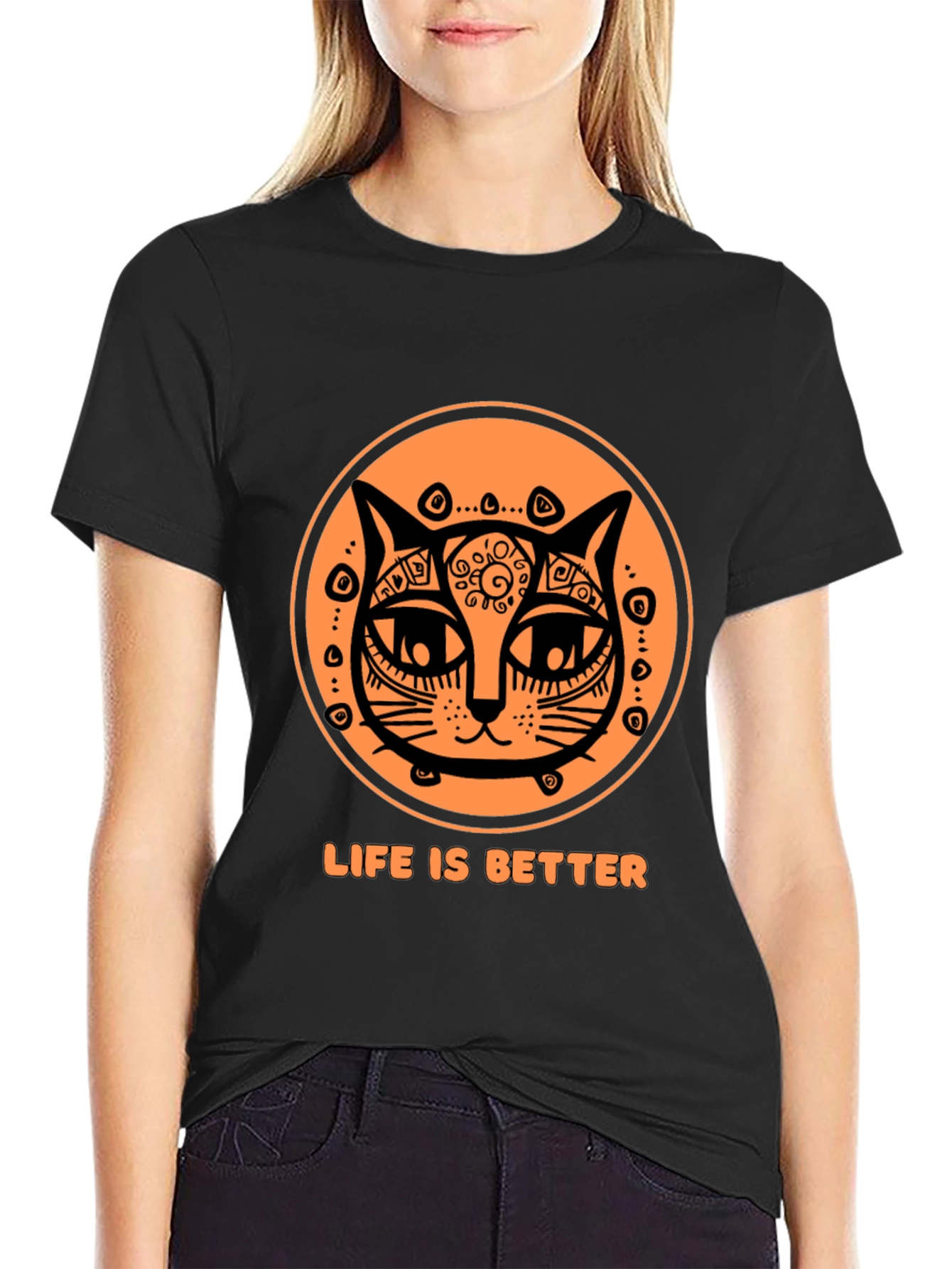 Life is Better Cat T-Shirt - Unique Graphic Tee
