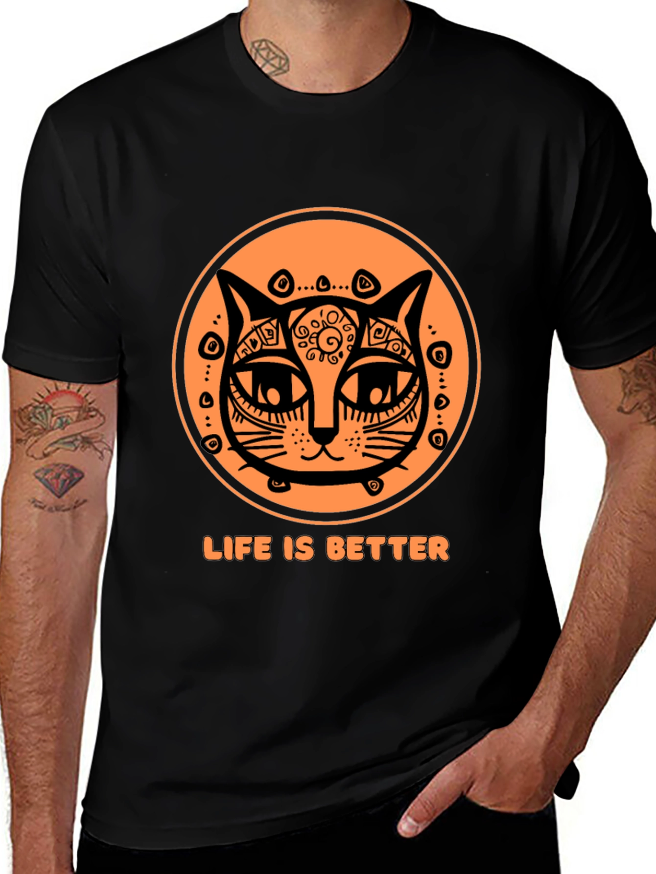 Life is Better Cat T-Shirt - Unique Graphic Tee