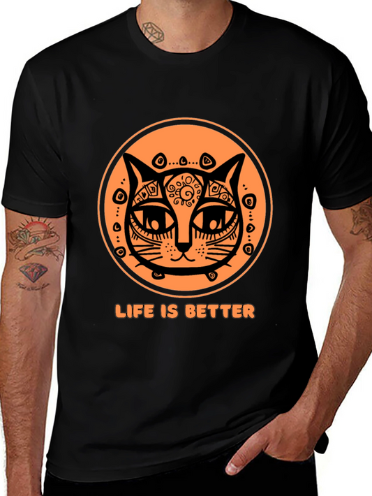 Life is Better Cat T-Shirt - Unique Graphic Tee