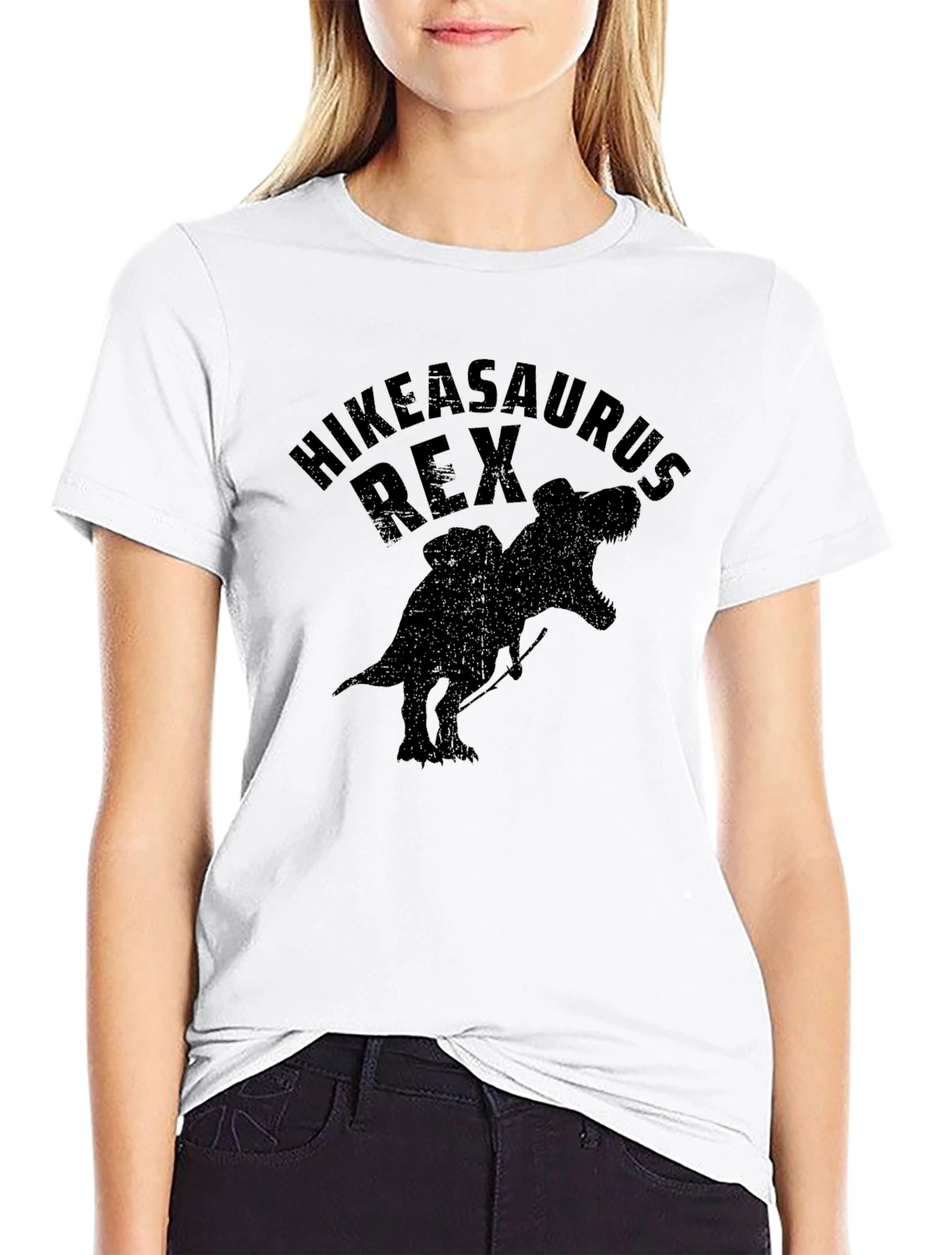 Hikeasaurus Rex Black Graphic T-Shirt for Men