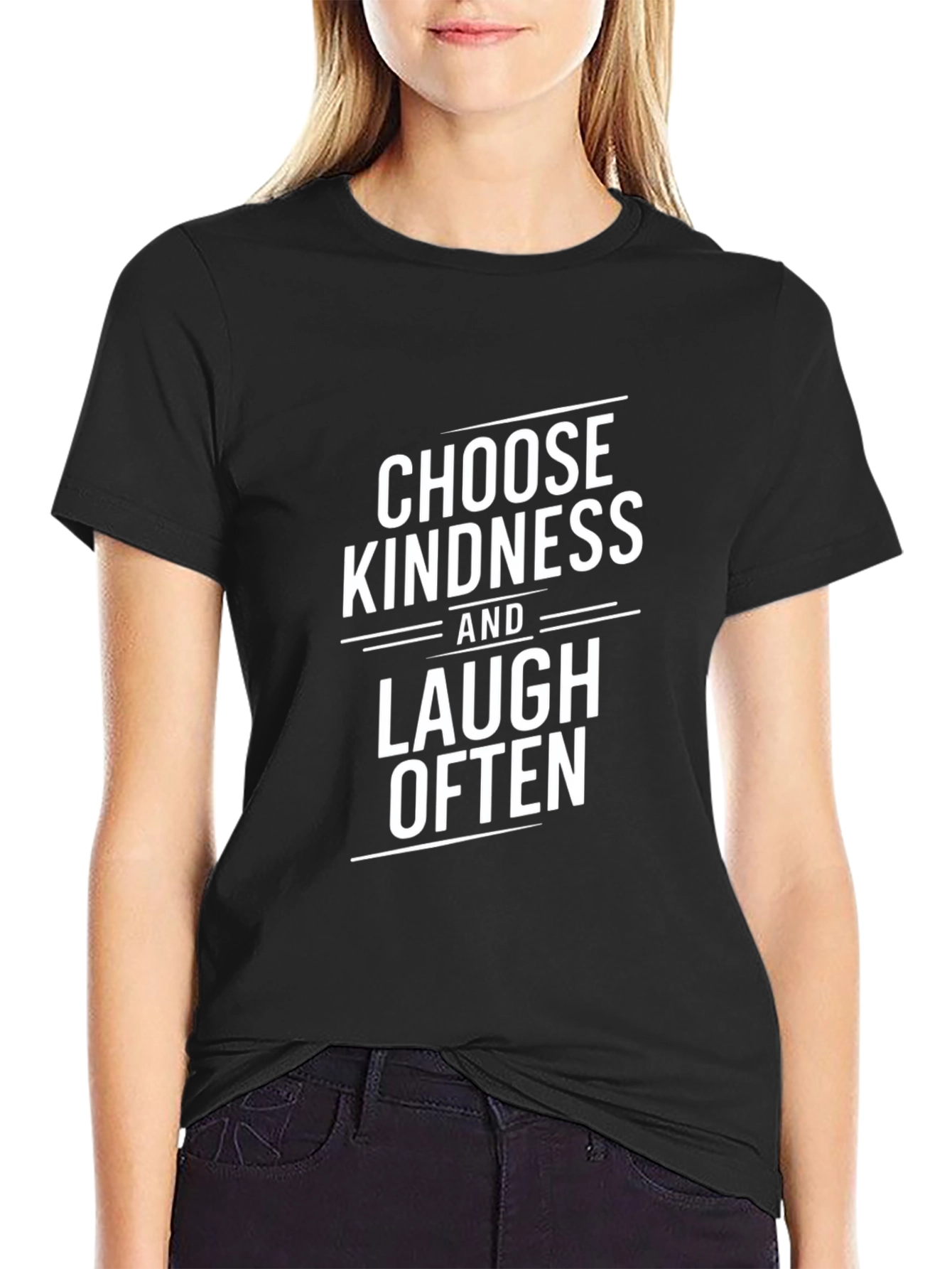 Choose Kindness Graphic Tee - Black Cotton T-Shirt