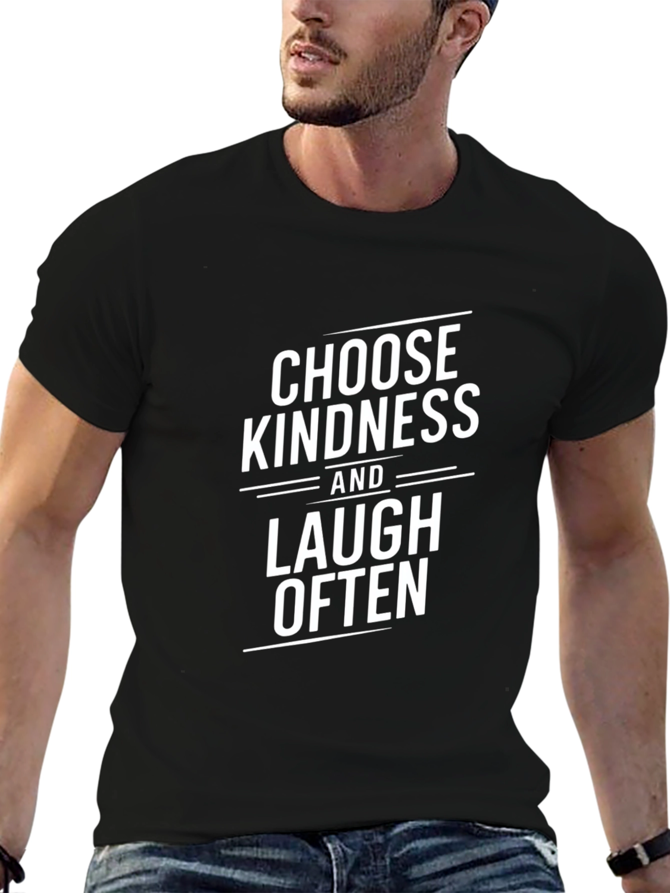 Choose Kindness Graphic Tee - Black Cotton T-Shirt