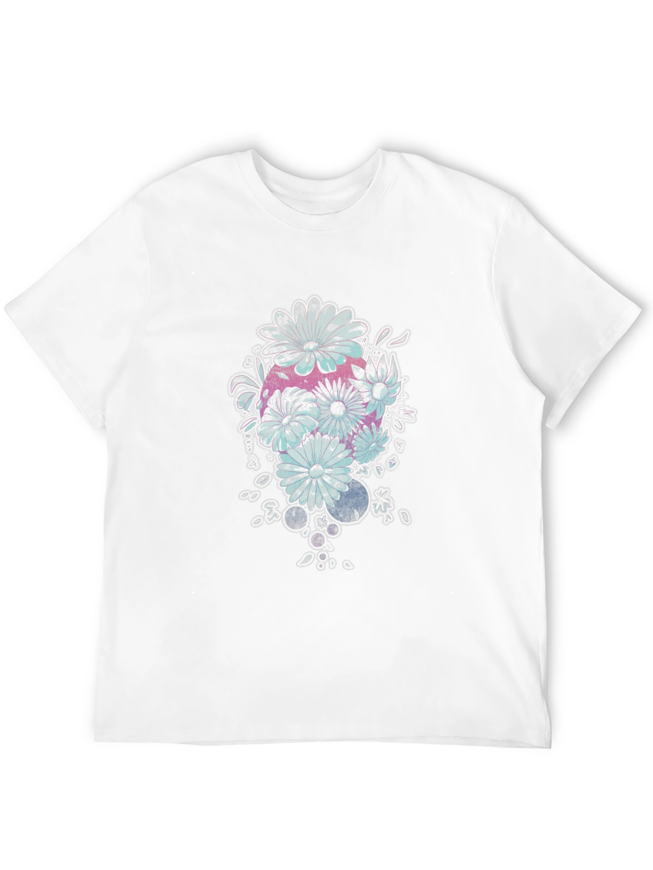 Floral Skull Graphic Black T-Shirt