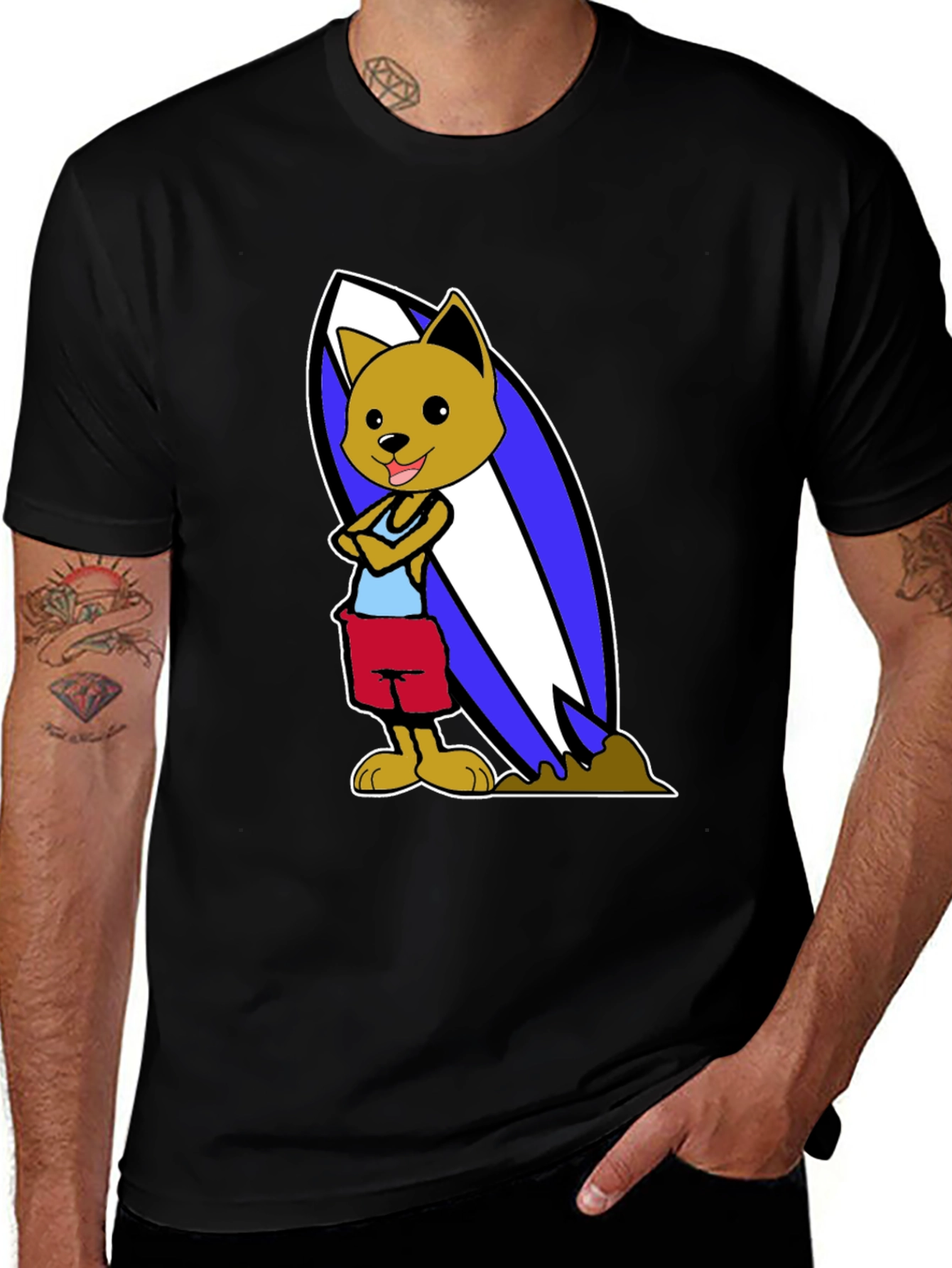 Dog Surfer Graphic T-Shirt
