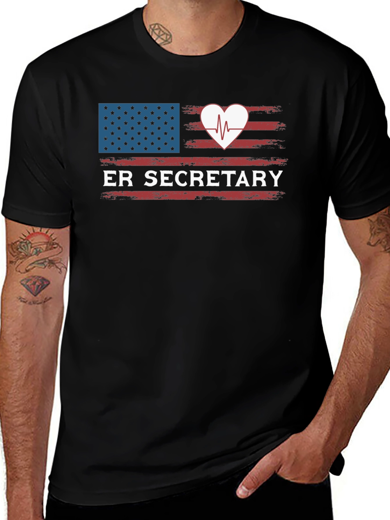 ER Secretary American Flag T-Shirt