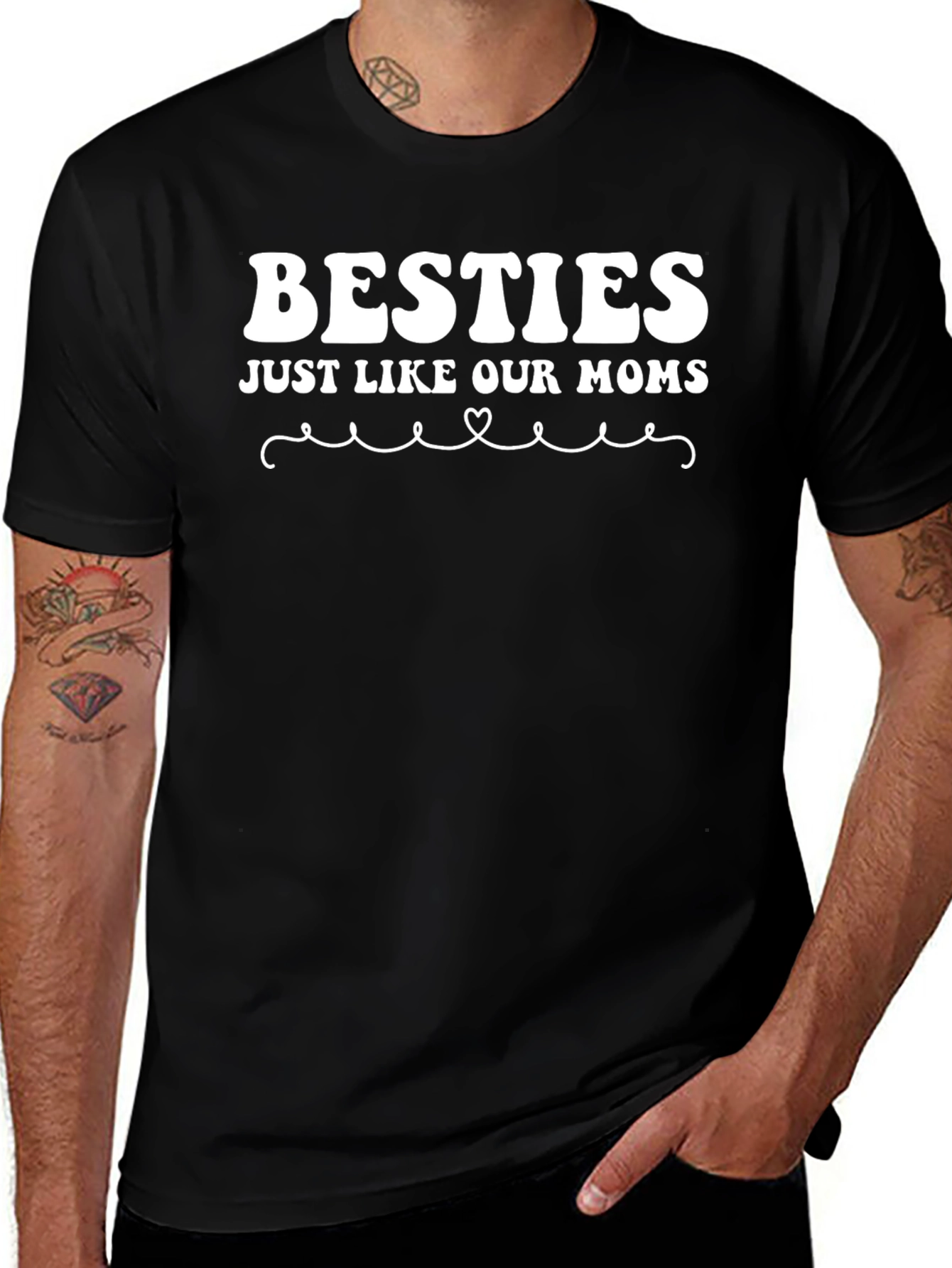 Besties Just Like Our Moms Black T-Shirt