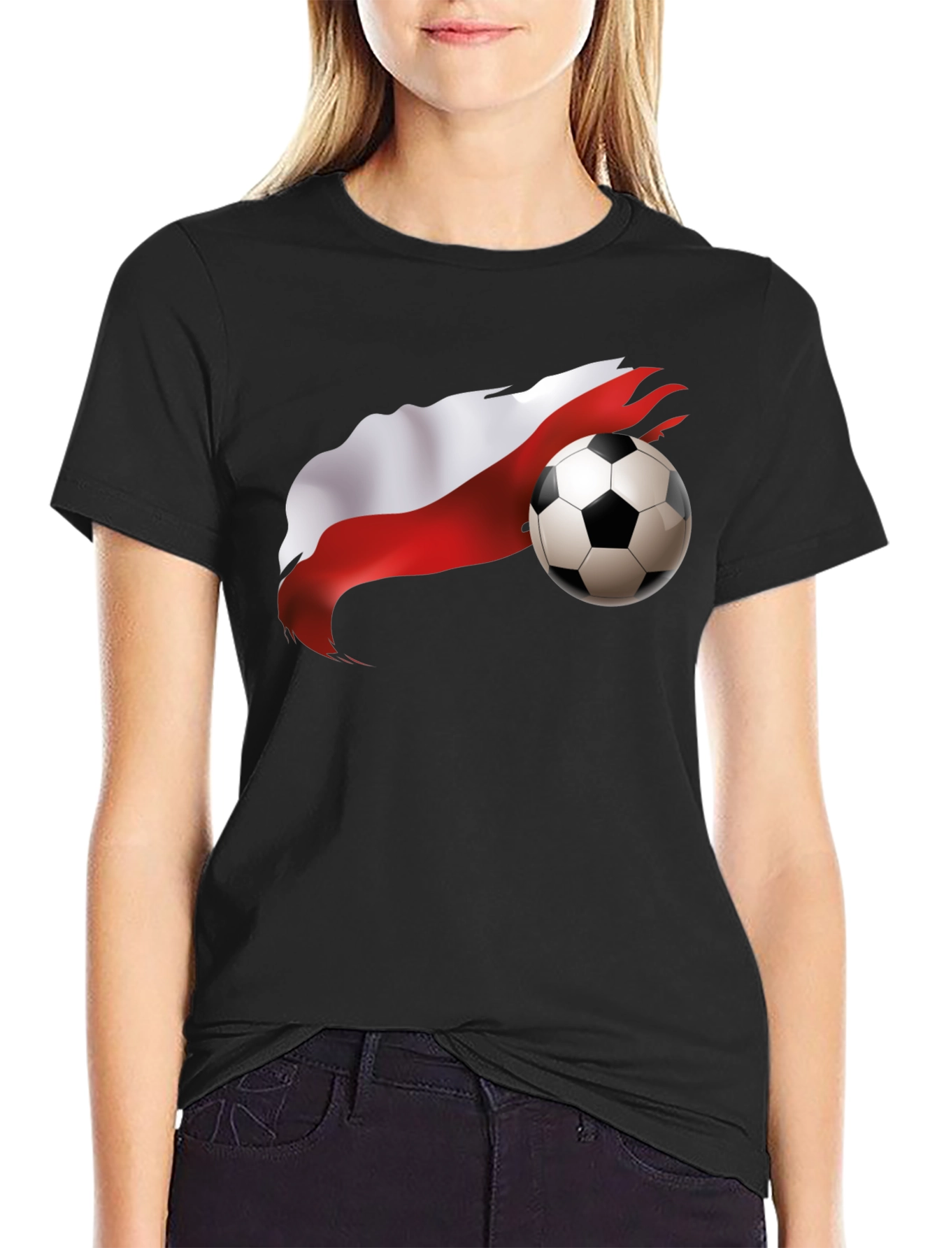 Poland Soccer Flag Graphic T-Shirt