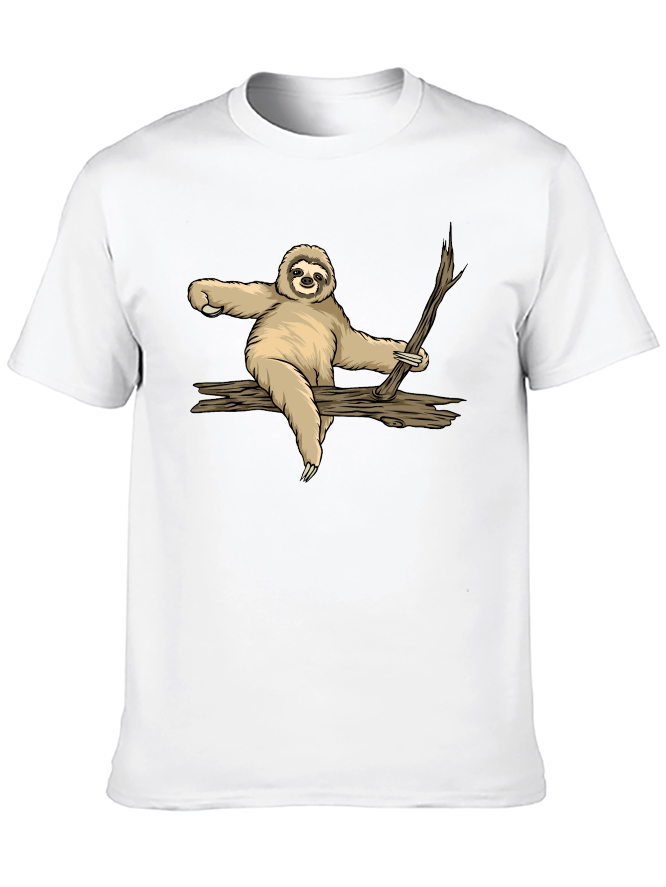 Sloth on Branch Graphic Tee - Relaxed Style