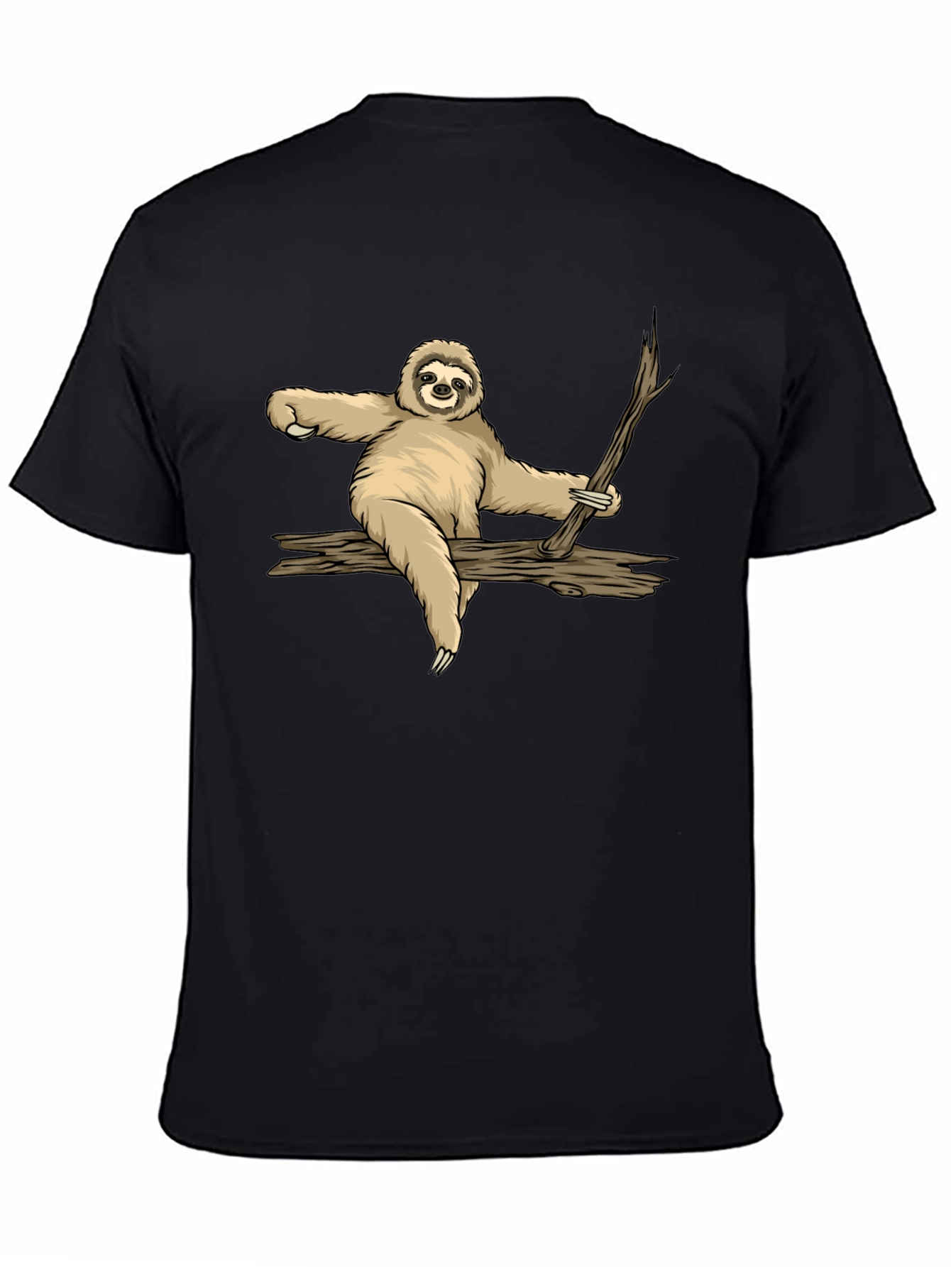 Sloth on Branch Graphic Tee - Relaxed Style