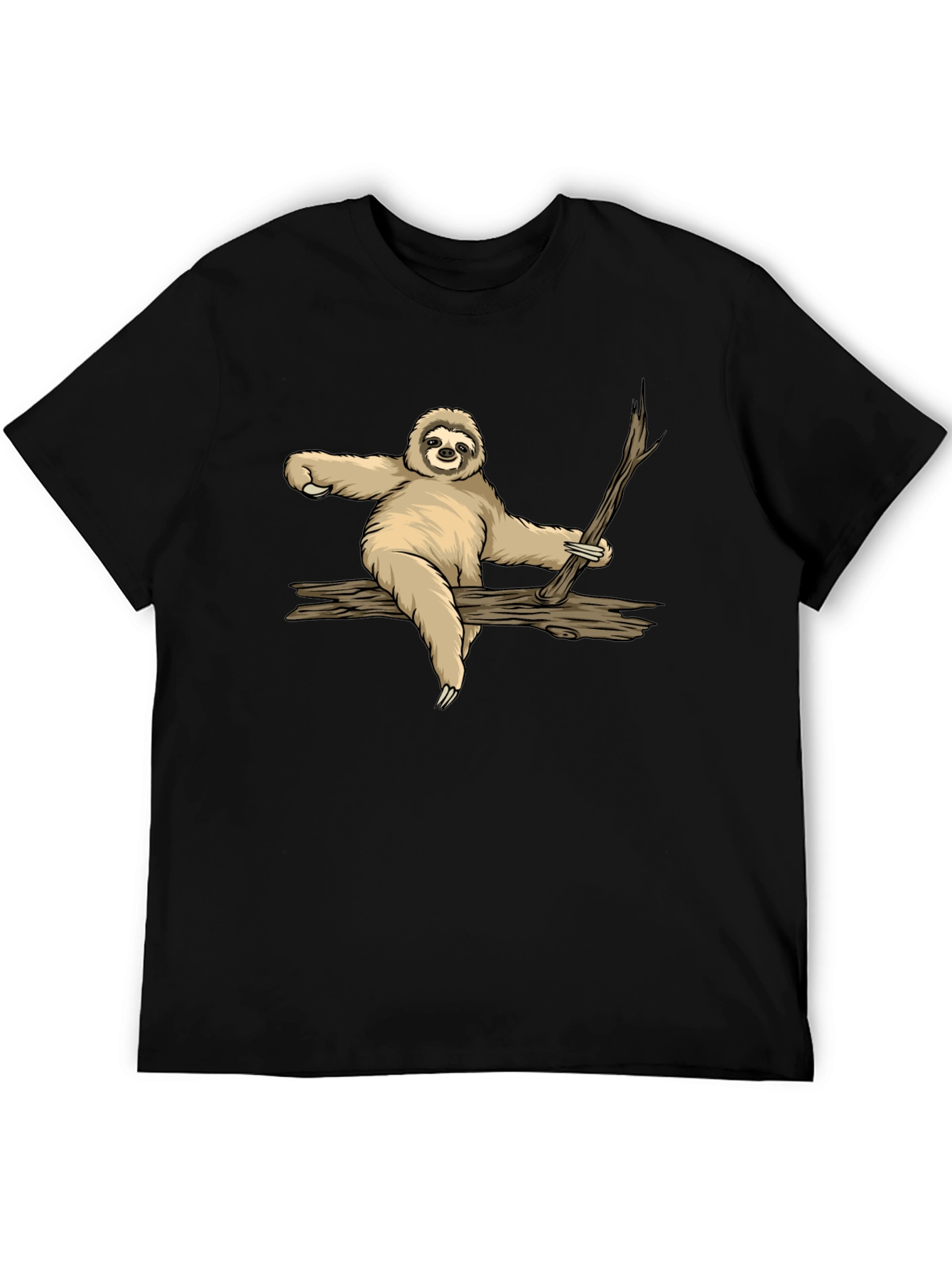 Sloth on Branch Graphic Tee - Relaxed Style