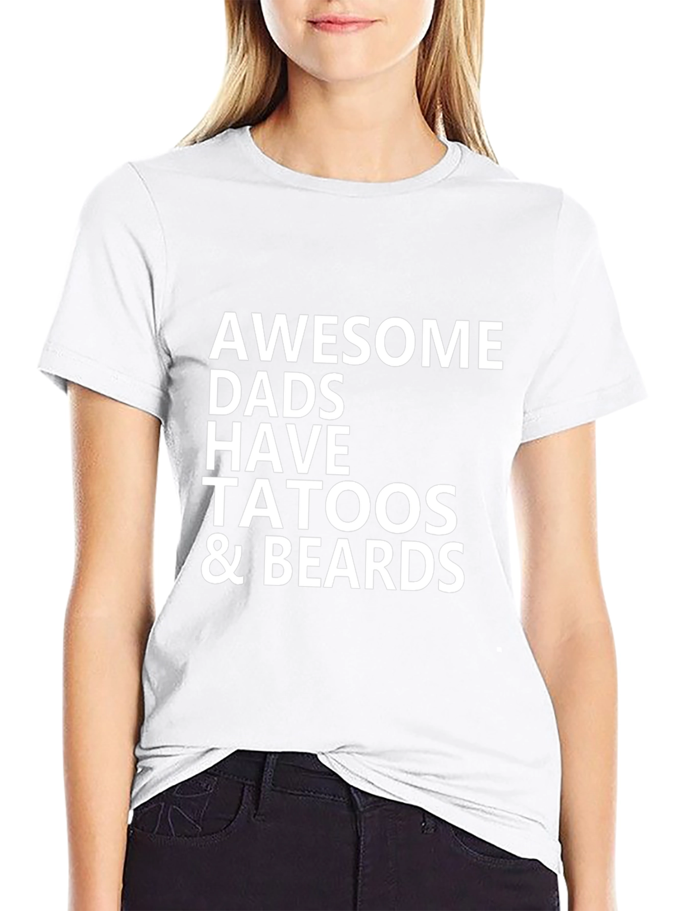 Awesome Dads Tattoos & Beards Black T-Shirt