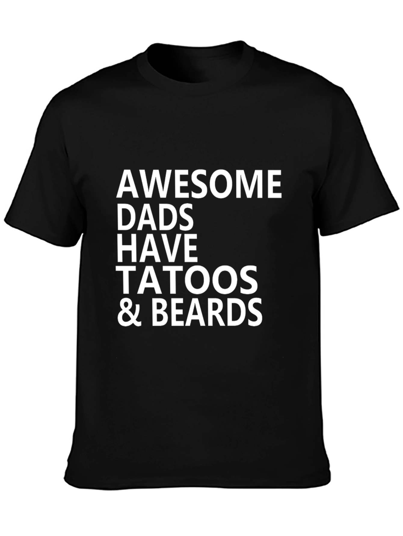 Awesome Dads Tattoos & Beards Black T-Shirt