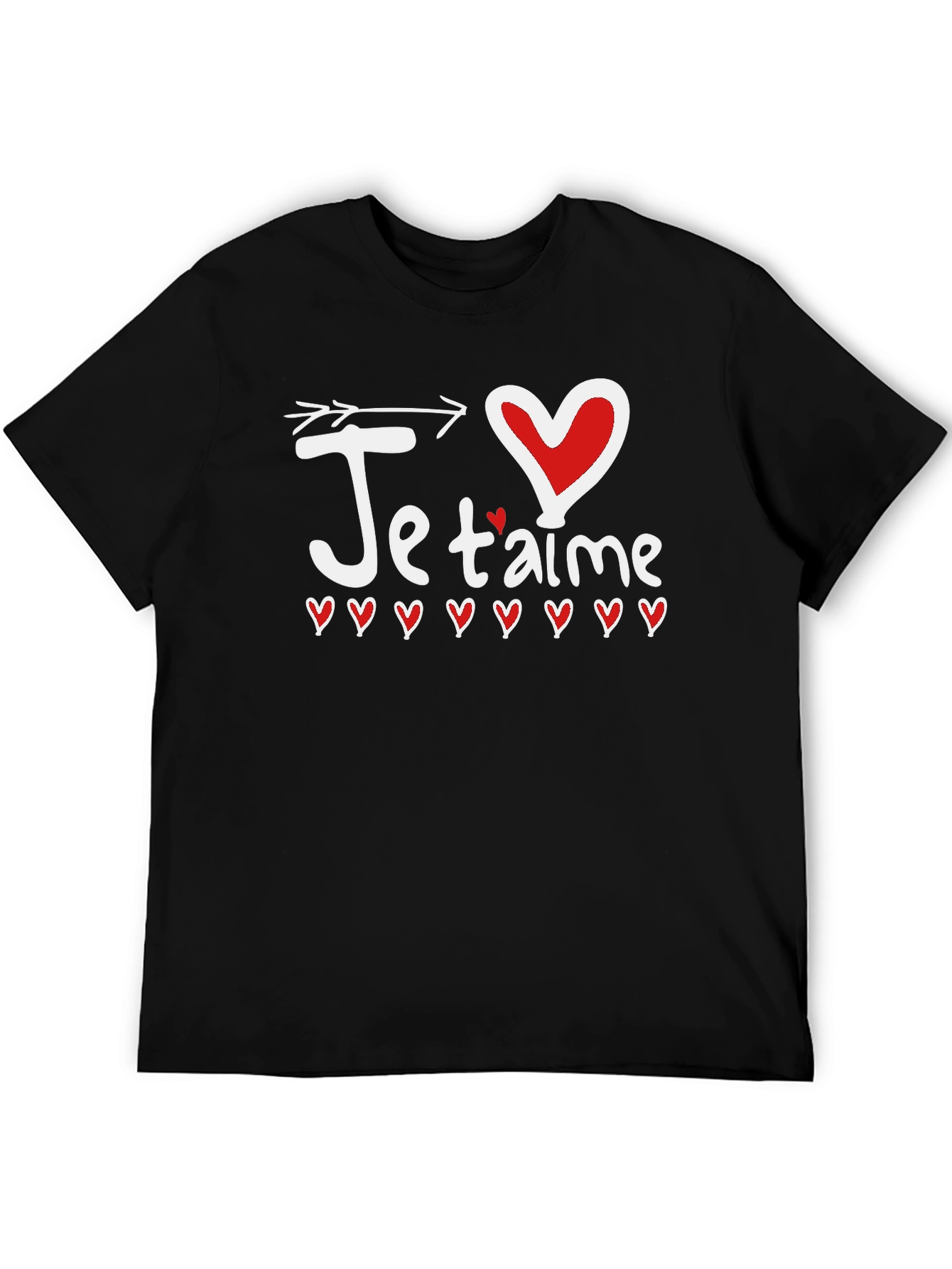 Je Taime Heart Arrow Graphic Tee - Black