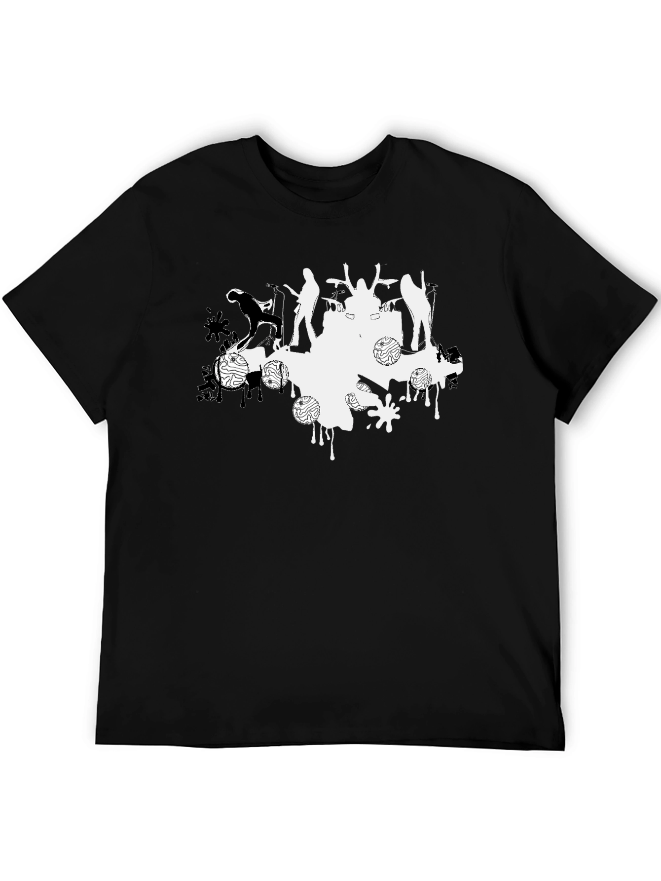 Abstract Band Tee - Black Cotton