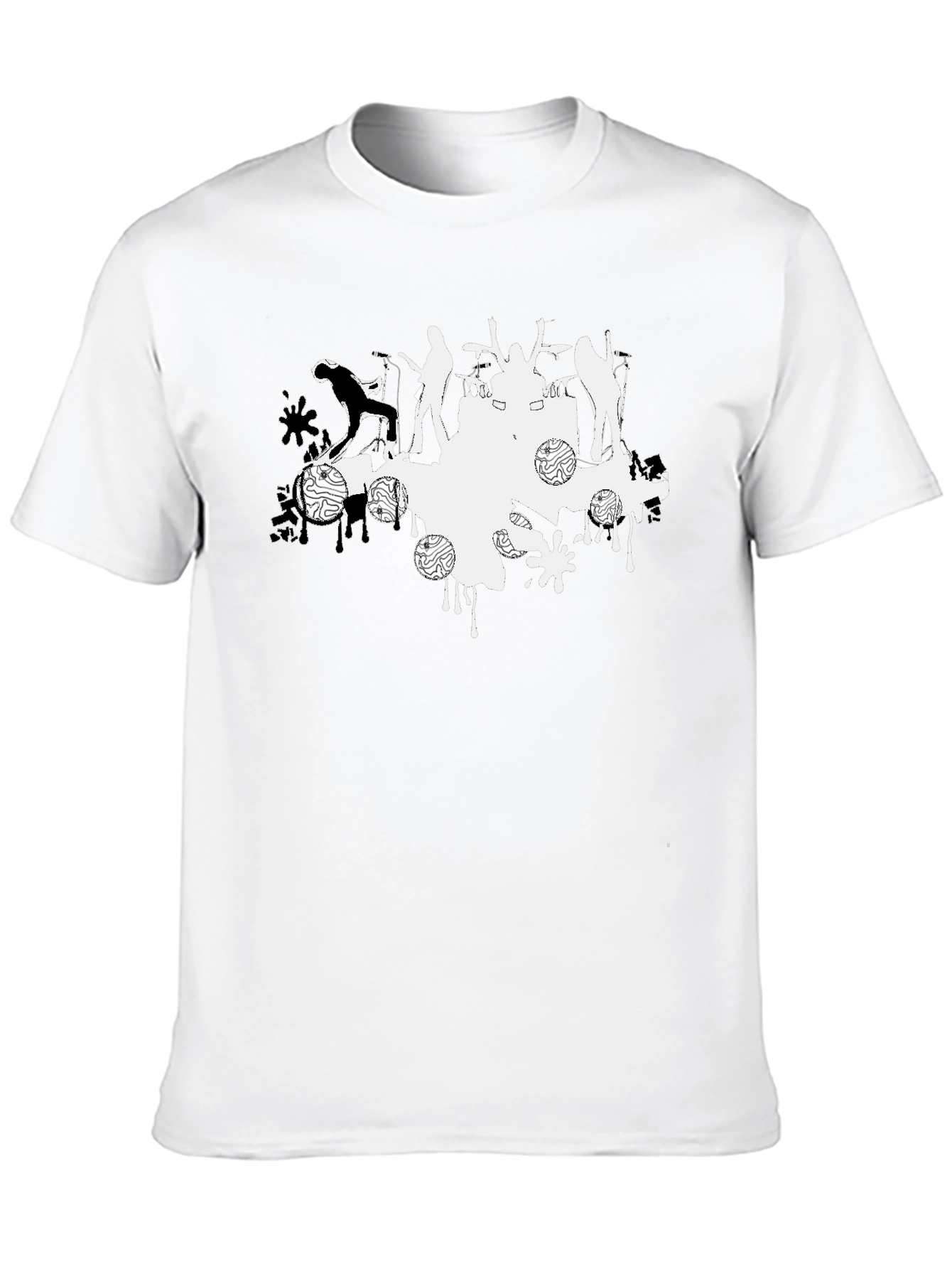 Abstract Band Tee - Black Cotton