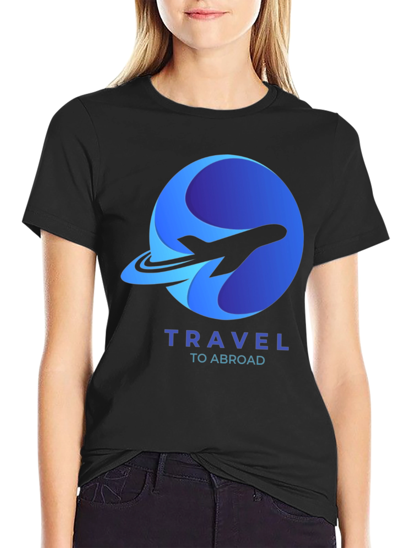Travel Abroad T-Shirt - Airplane Logo Graphic Tee