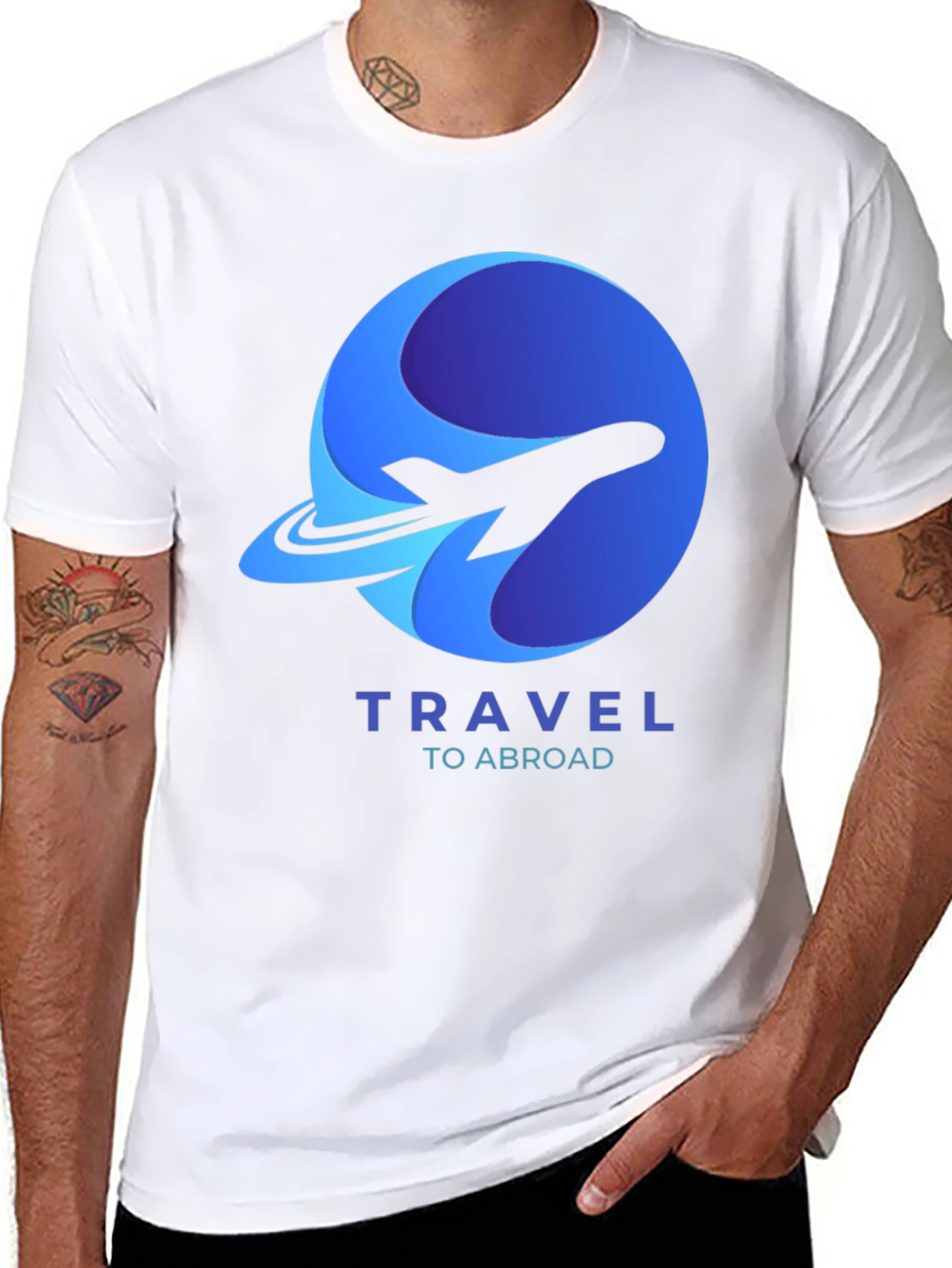 Travel Abroad T-Shirt - Airplane Logo Graphic Tee