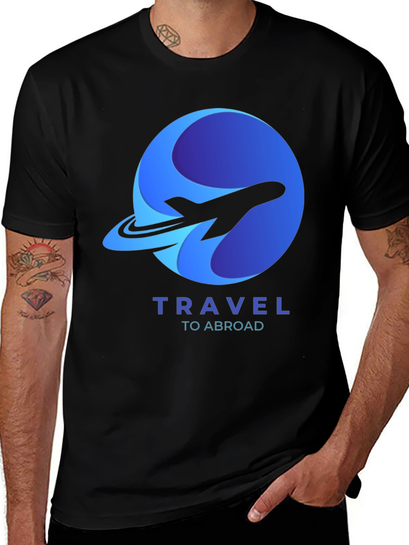 Travel Abroad T-Shirt - Airplane Logo Graphic Tee