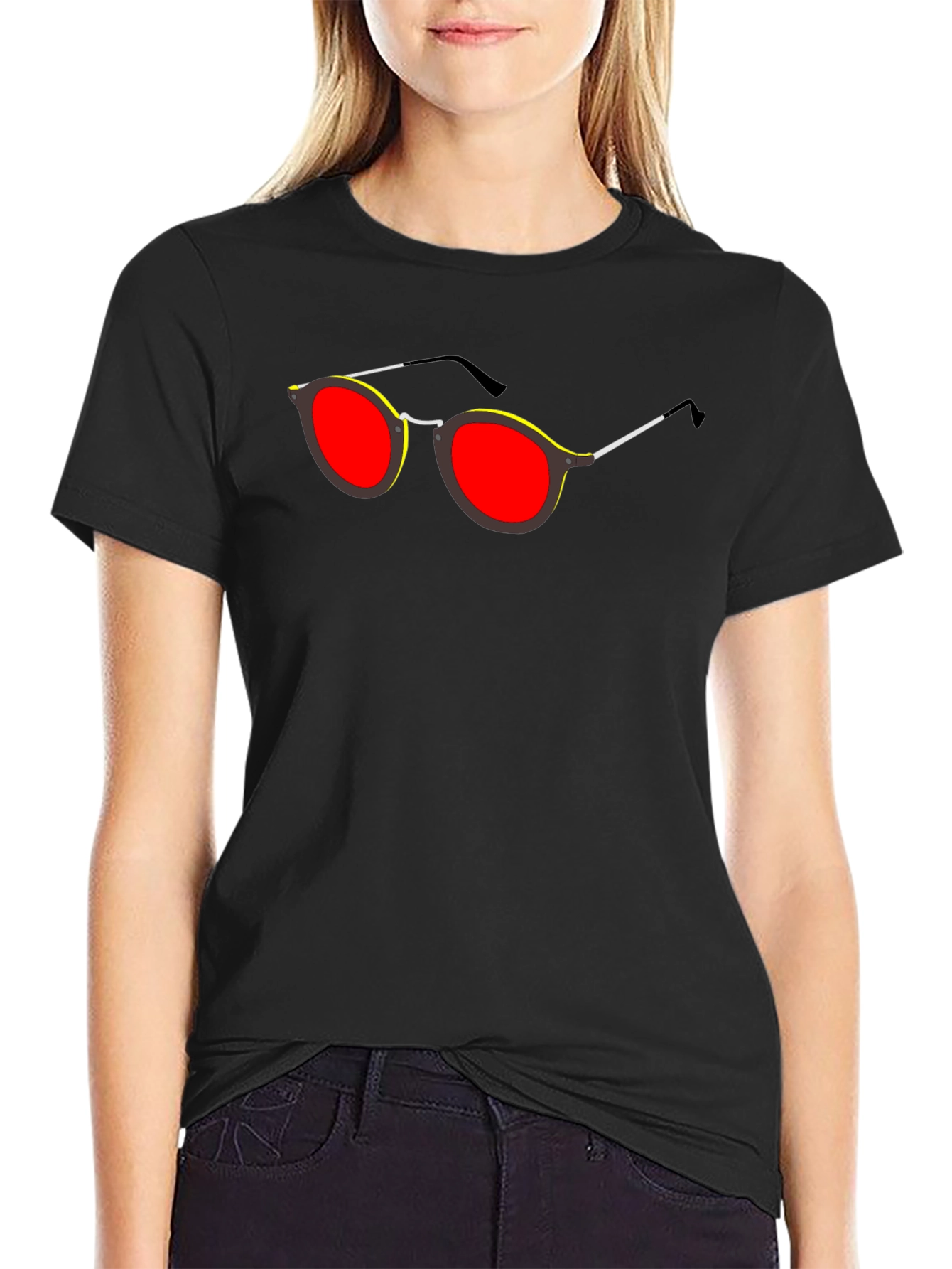 Retro Sunglasses Graphic Black T-Shirt