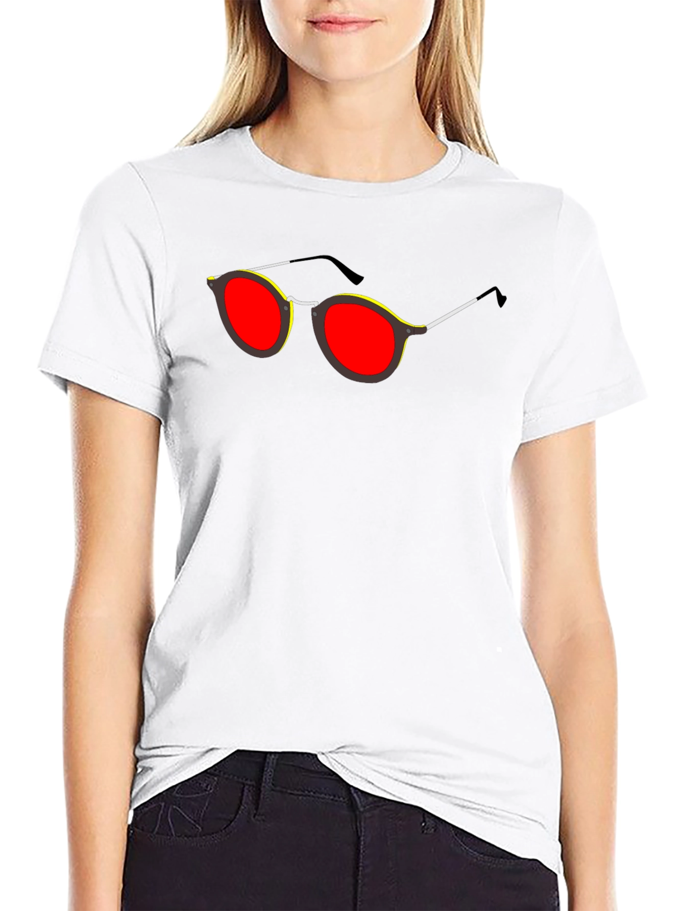 Retro Sunglasses Graphic Black T-Shirt