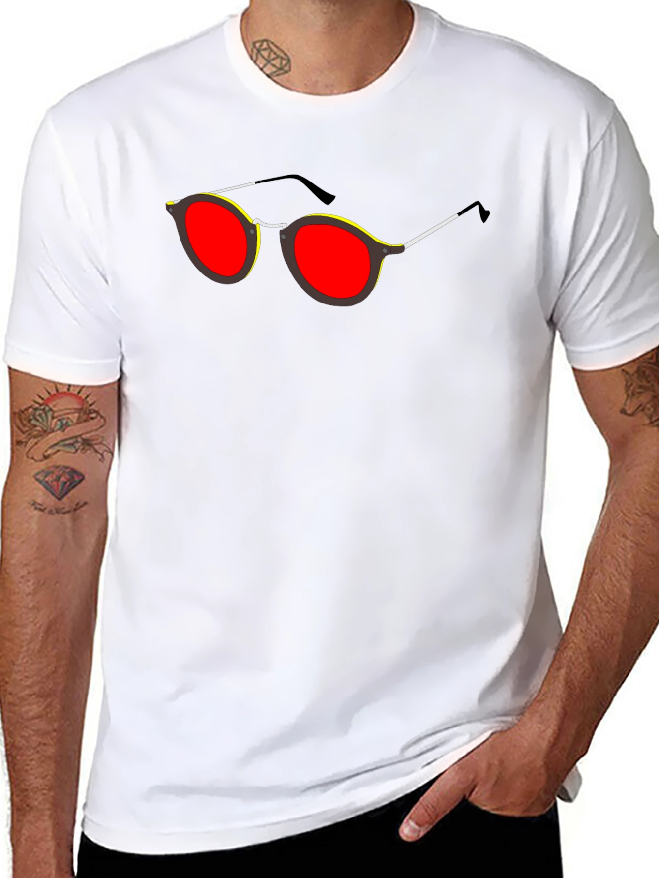 Retro Sunglasses Graphic Black T-Shirt