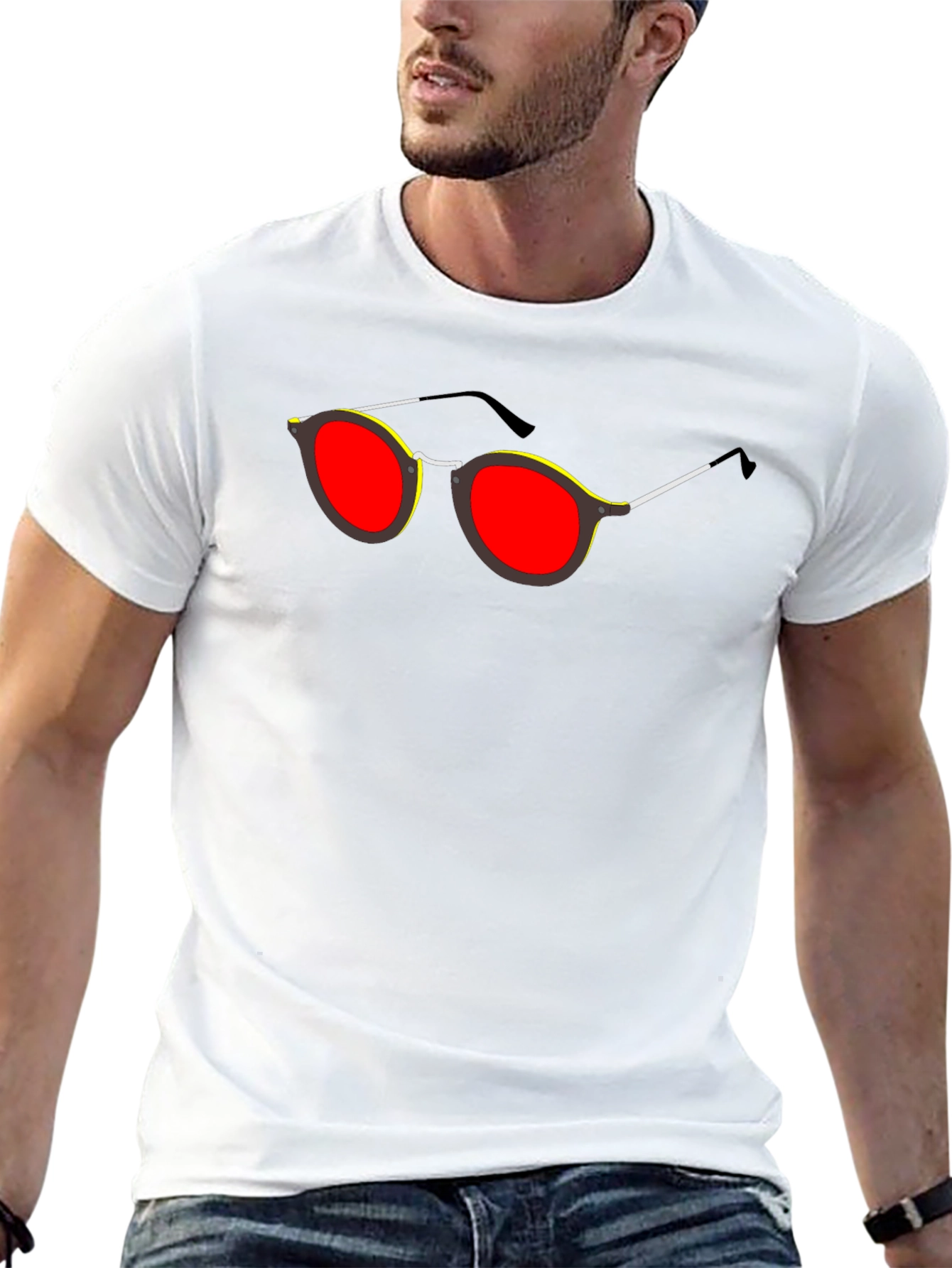 Retro Sunglasses Graphic Black T-Shirt