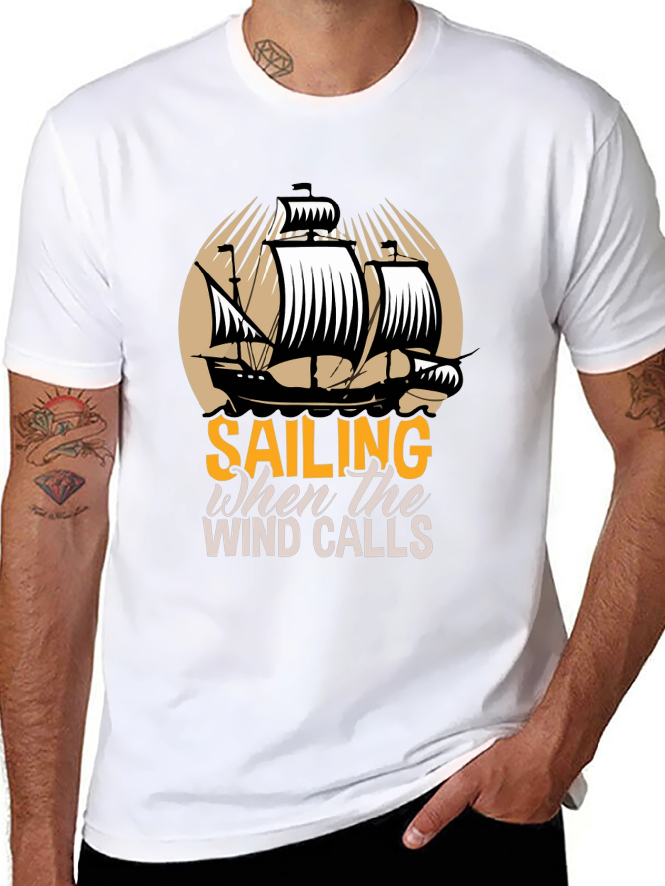 Sailing When The Wind Calls Graphic T-Shirt