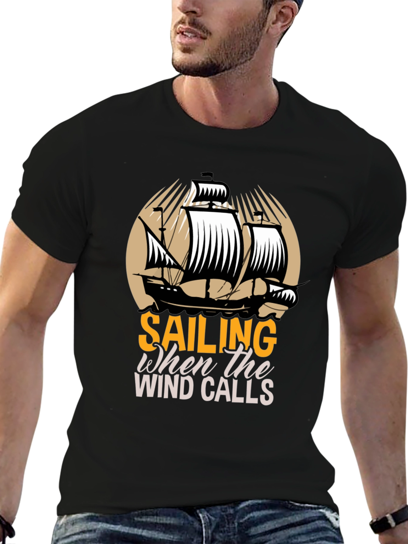 Sailing When The Wind Calls Graphic T-Shirt