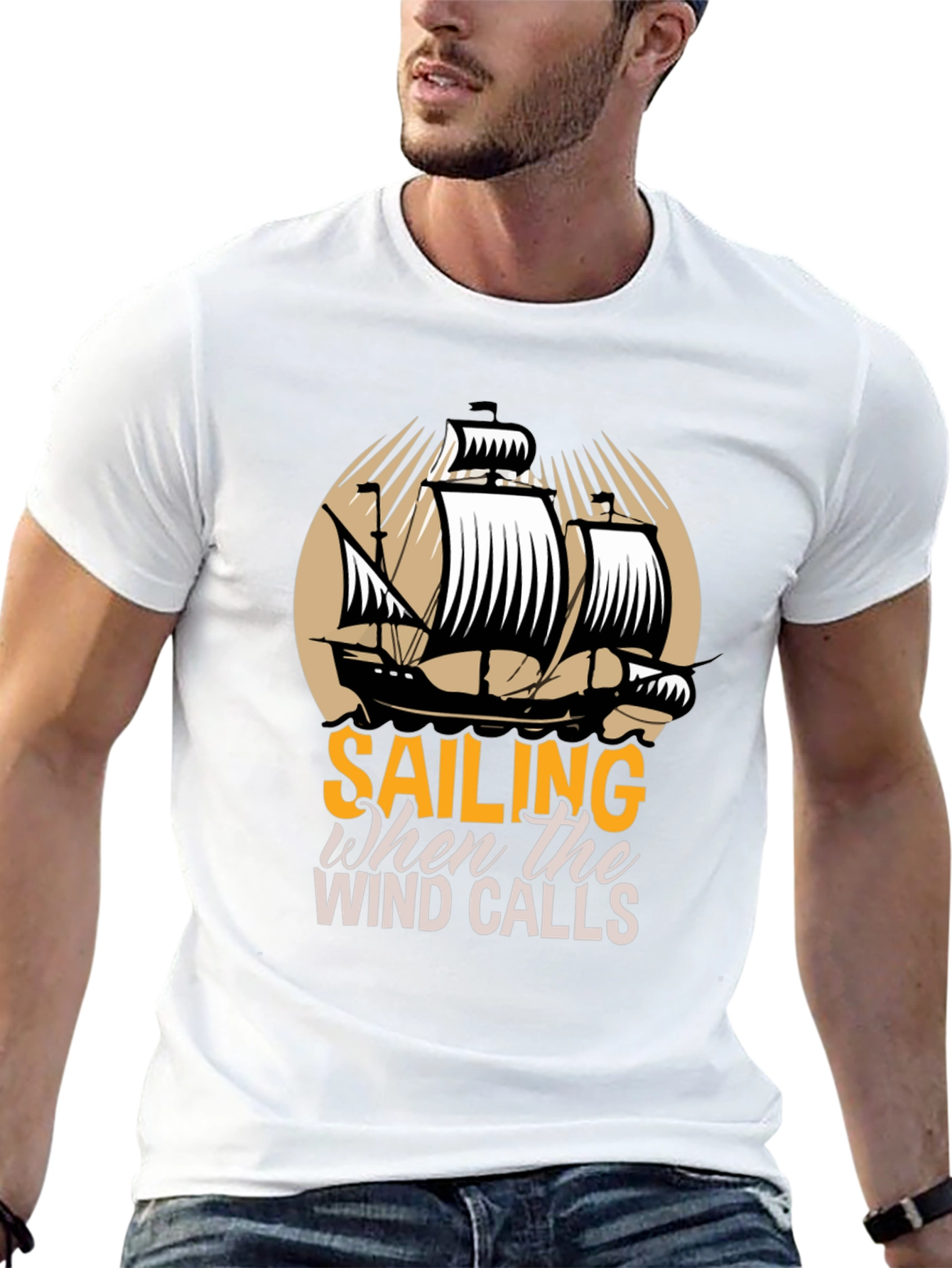 Sailing When The Wind Calls Graphic T-Shirt