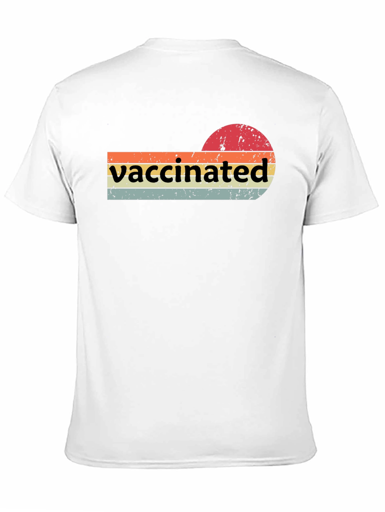Vaccinated Retro T-Shirt - Grunge Sunset Design