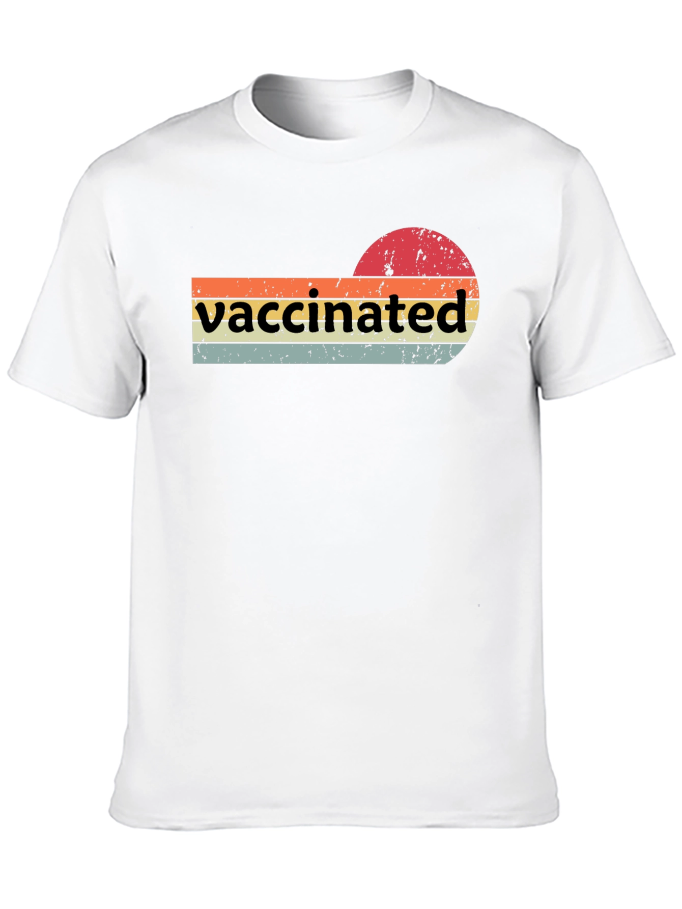 Vaccinated Retro T-Shirt - Grunge Sunset Design