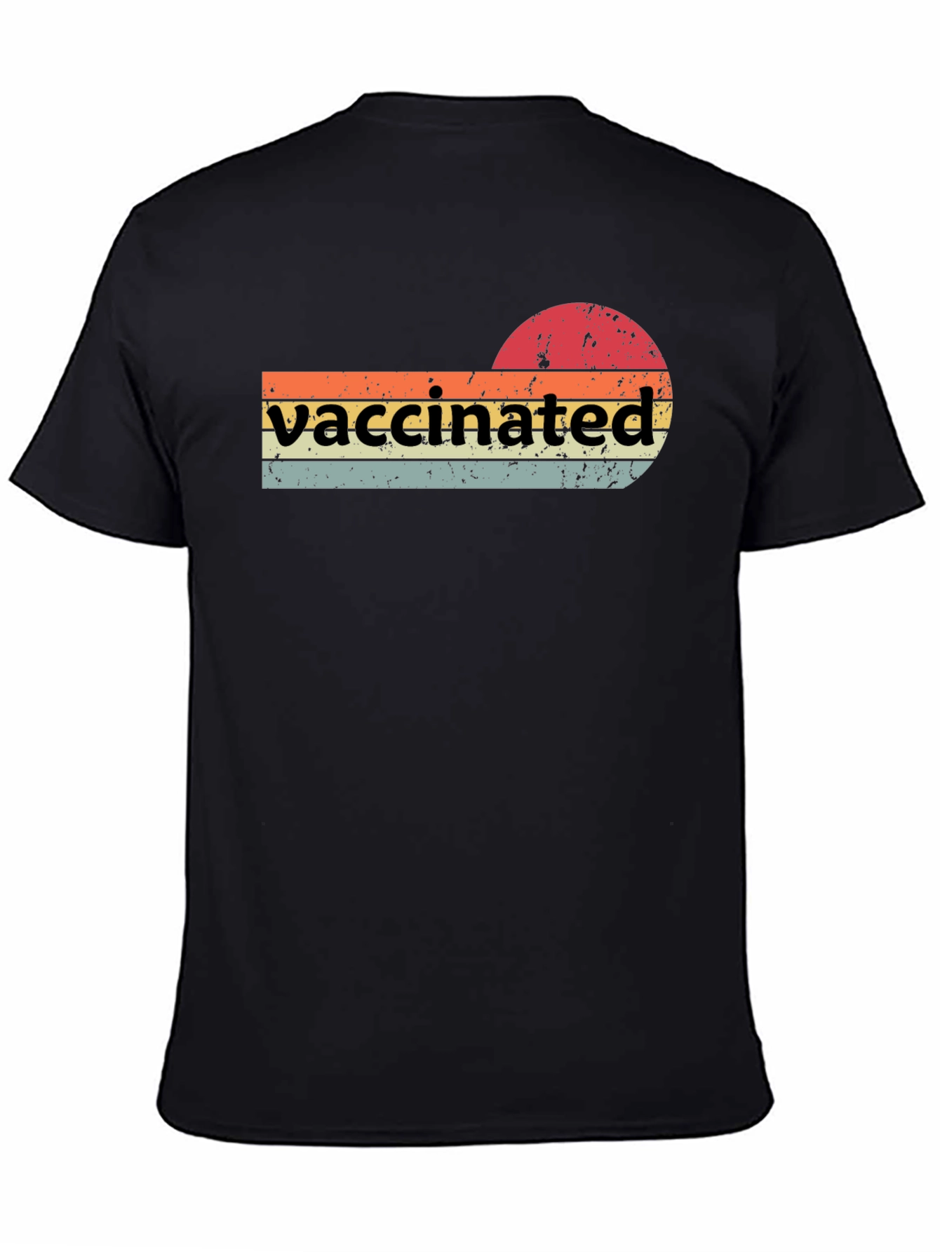 Vaccinated Retro T-Shirt - Grunge Sunset Design