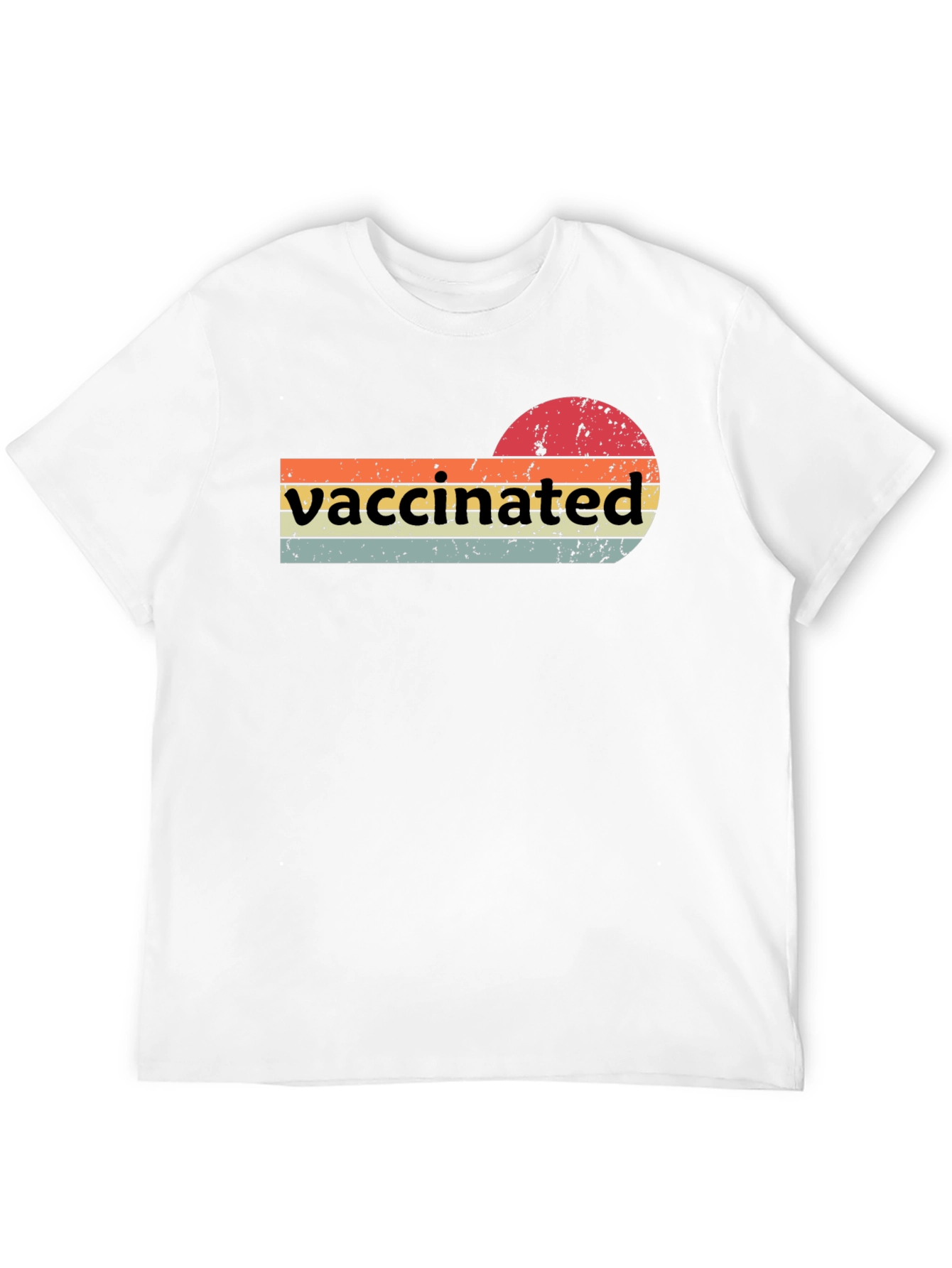 Vaccinated Retro T-Shirt - Grunge Sunset Design